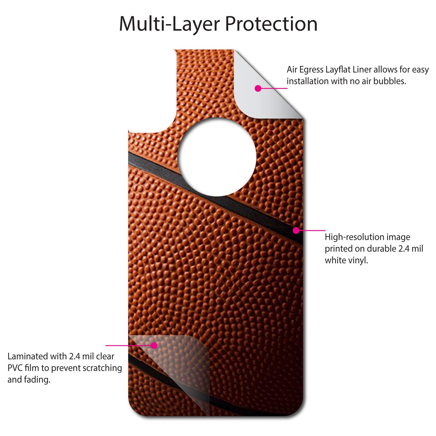 Custom iPhone X/XS Skin for OtterBox Defender - Basketball Design for Fans