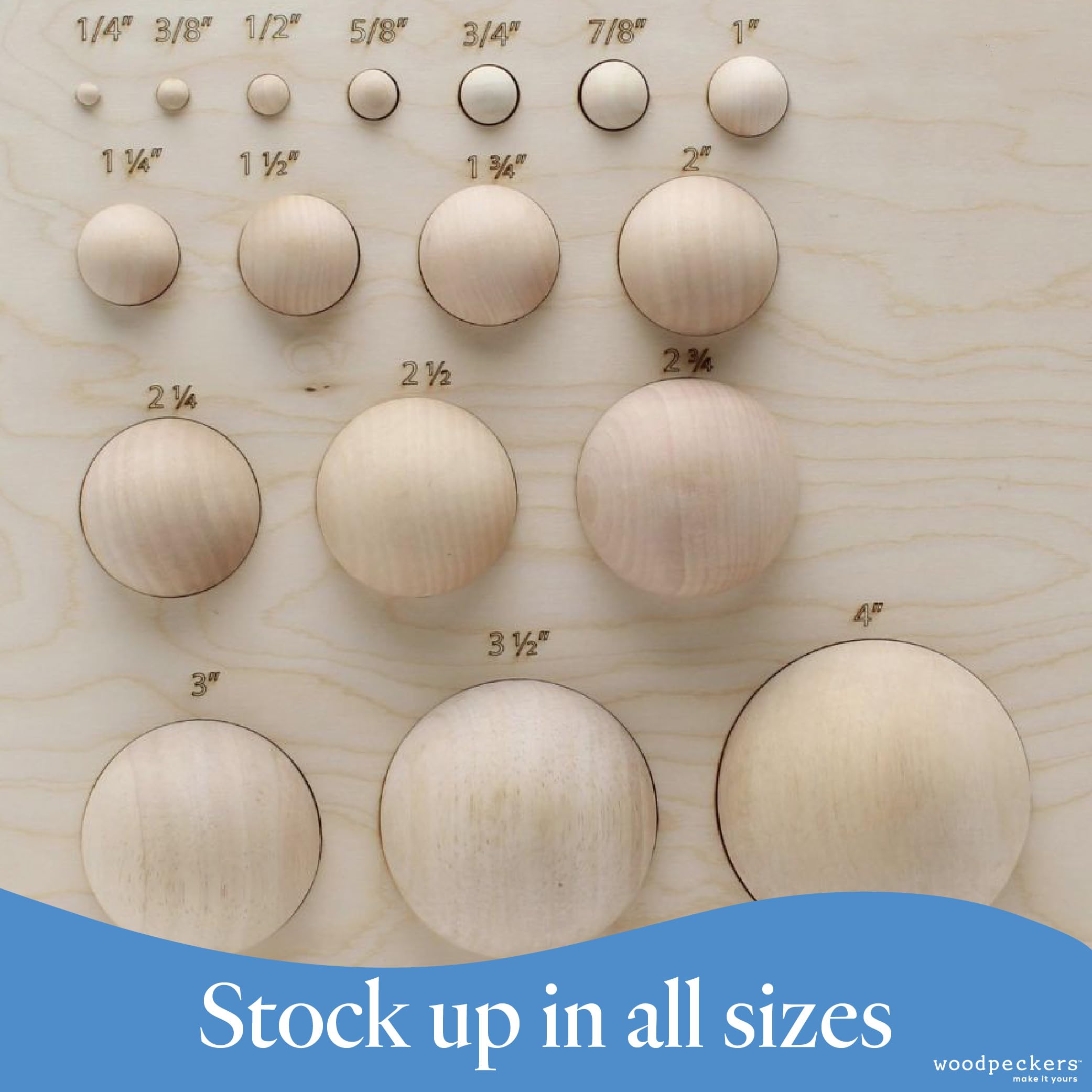 1 Inch Unfinished Natural Birch Wood Balls - Pack of 250 Smooth Hardwood Craft Balls for DIY Projects, Woodworking, Jewelry Making & Home Decor (1
