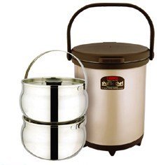 Thermos 6.0L Stainless Steel Thermal Cooker with Two 3.0L Insulated Pots - Portable RPC 6000W for Camping, Picnics & Outdoor Cooking
