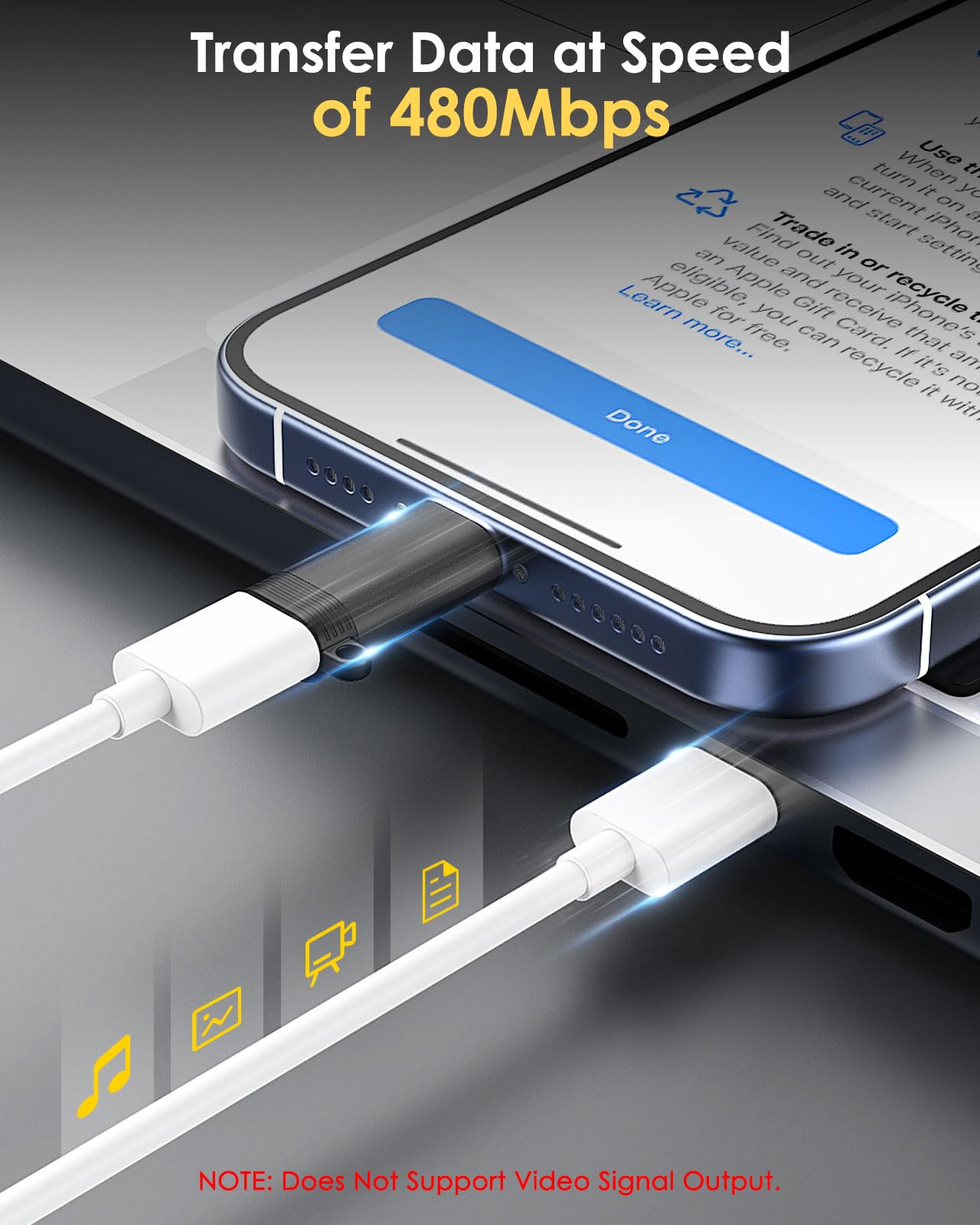 MoKo 2 Pack Lightning to USB C Adapter for iPhone 15/16 Pro/Pro Max/Plus, Galaxy S24, iPad Air/Pro - Fast Charging & Data Sync - Perfect for Travel, Office & Home Use - Black