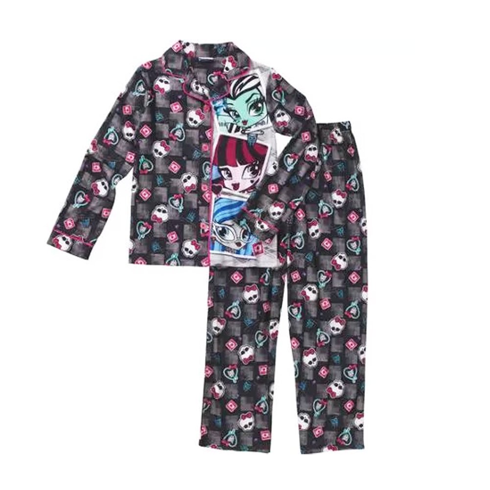 Monster High Two-Piece Pajama Sleep Set for Girls - Medium (7/8) Size | Cute Cartoon Character Pajamas for Sleepovers, Movie Nights & Cozy Bedtime