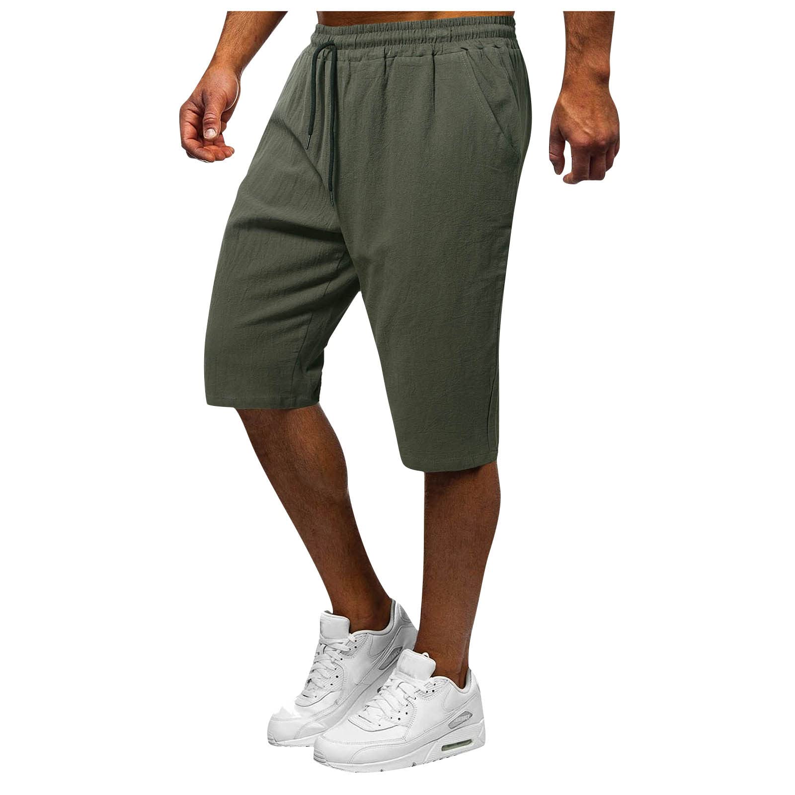 **CLEEYYS Men's Drawstring Shorts with Pockets - Workwear, Casual, Loose Fit Joggers, Slim Knee, Elastic Waist Running Shorts for Gym, Hiking & Outdoor Activities**