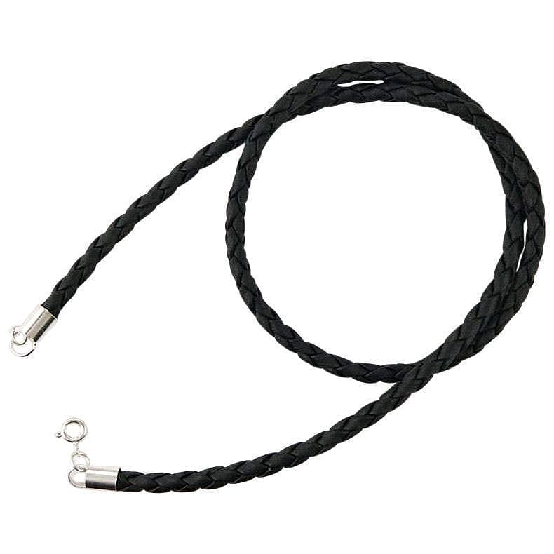 4mm Braided Genuine Leather Necklace for Men & Women - Handmade Adjustable Cord Choker with Lobster Clasp - Perfect for Casual Wear, Layering & Gift Giving
