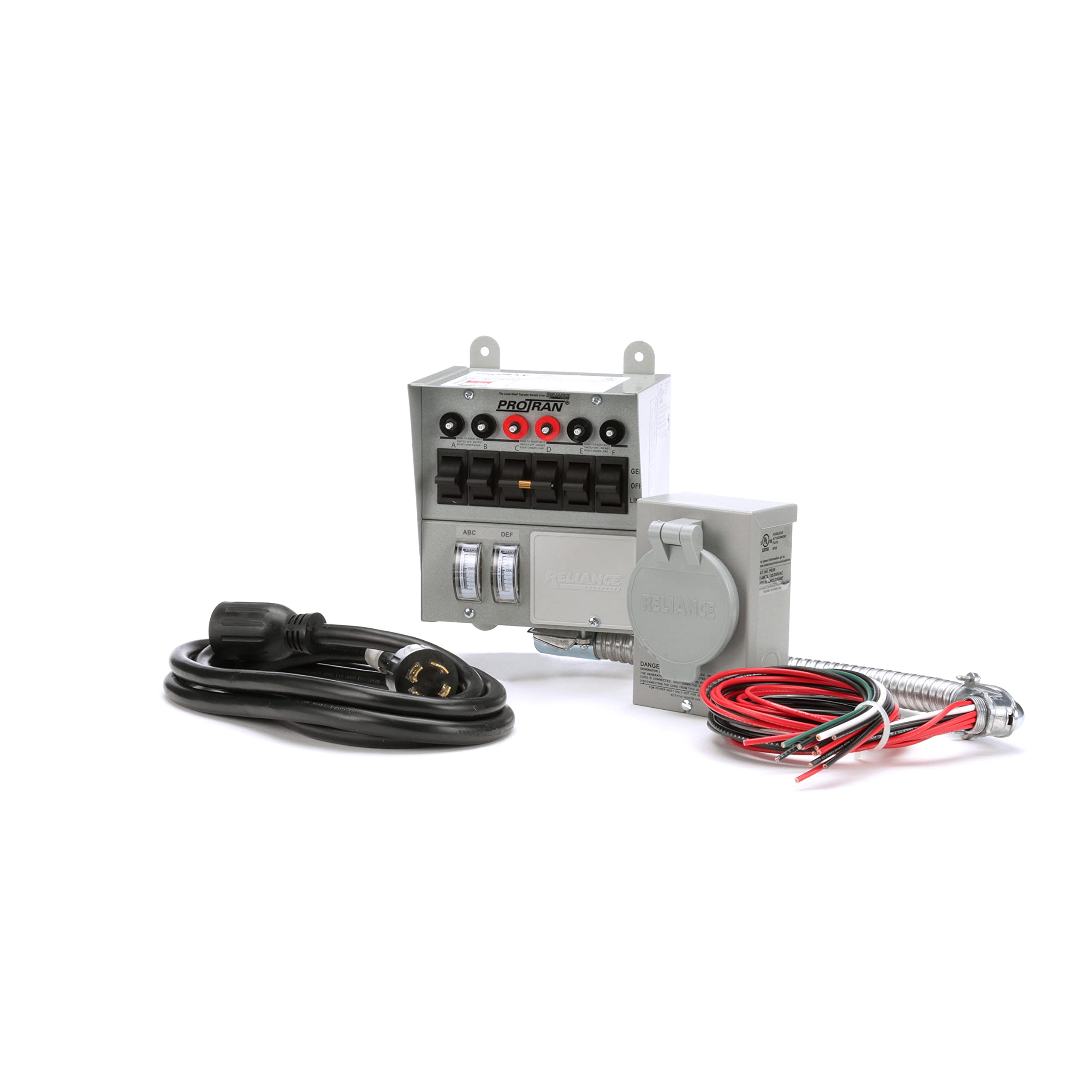 Reliance Controls 31406CRK 30 Amp 6-Circuit Generator Transfer Switch Kit - 7500 Watt Capacity, Gray | Perfect for Home Backup Power During Outages & Emergency Power Transfer