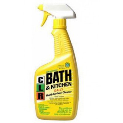 CLR Bathroom & Kitchen Cleaner - 32 oz (0.96 kg) Heavy-Duty Calcium, Lime & Rust Remover for Sinks, Showers, Tiles & Faucets - Perfect for Deep Cleaning & Stain Removal