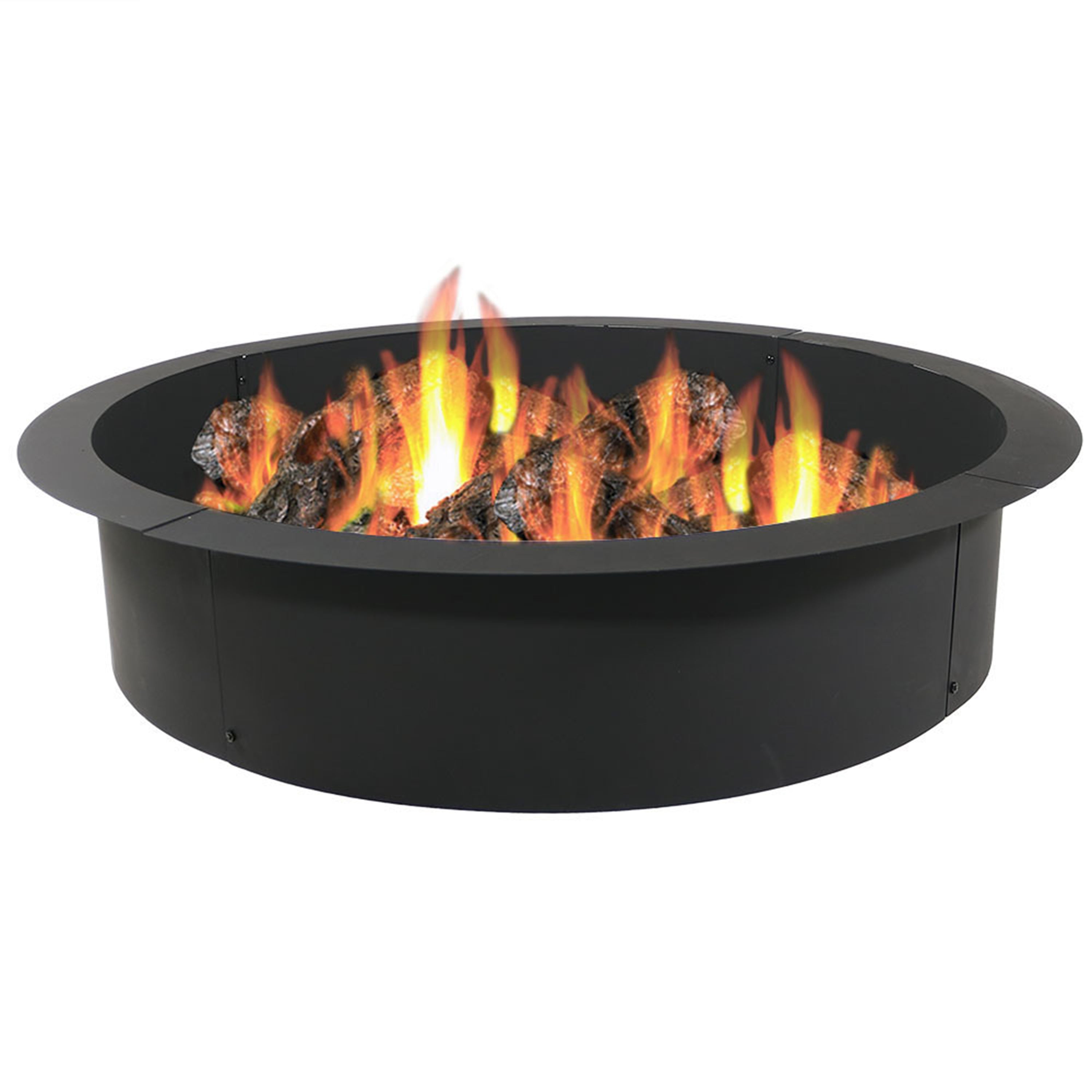 Heavy Duty Steel Fire Pit Ring Liner - 36 Inch Outdoor Fire Pit Replacement - Durable Rust-Resistant Fire Ring for Camping, Backyard & Patio Use