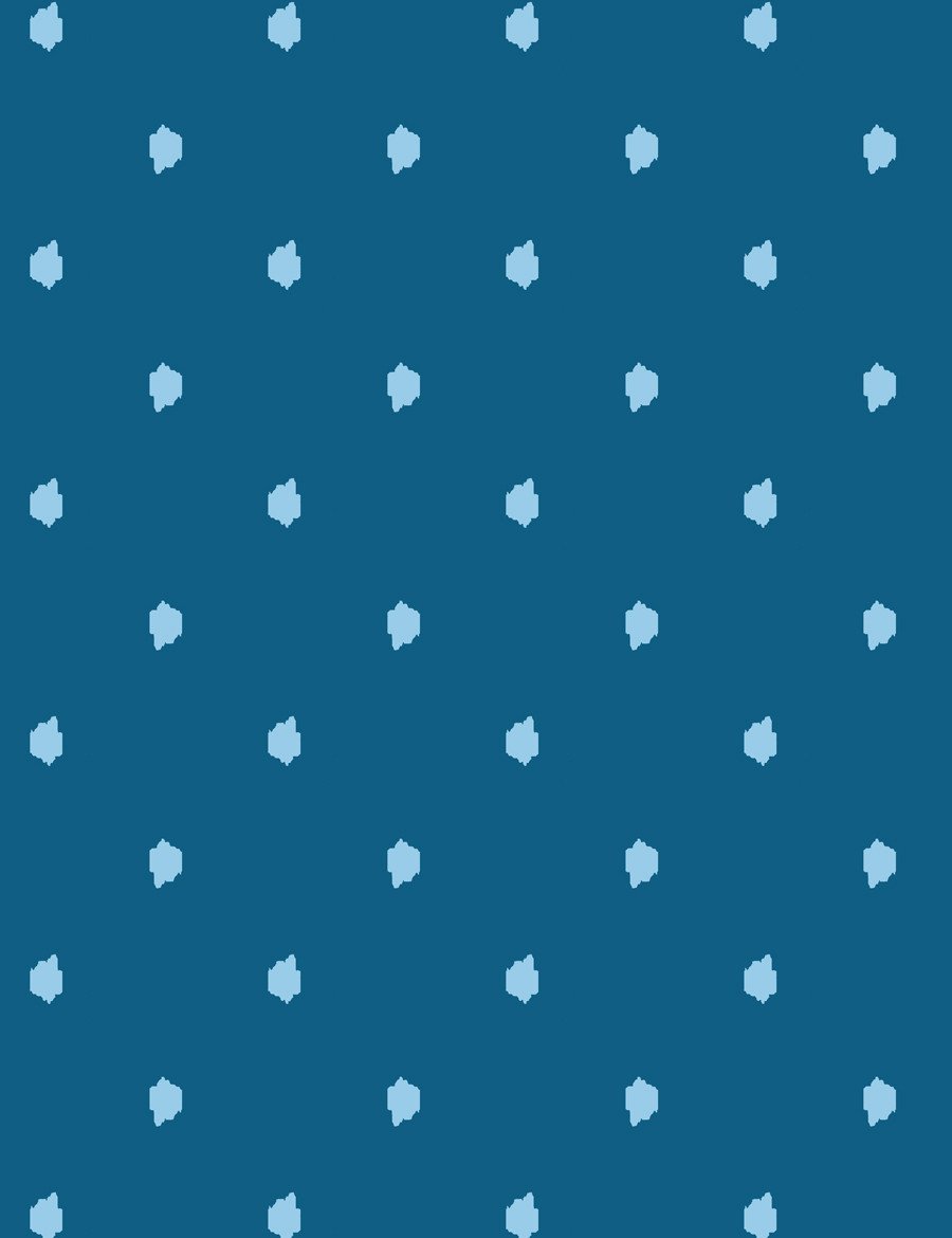 Wallshoppe Medina Dot Wallpaper - Powder Blue & Cadet Blue Peel and Stick Removable Wallpaper for Bedroom, Nursery, or Home Office Decor