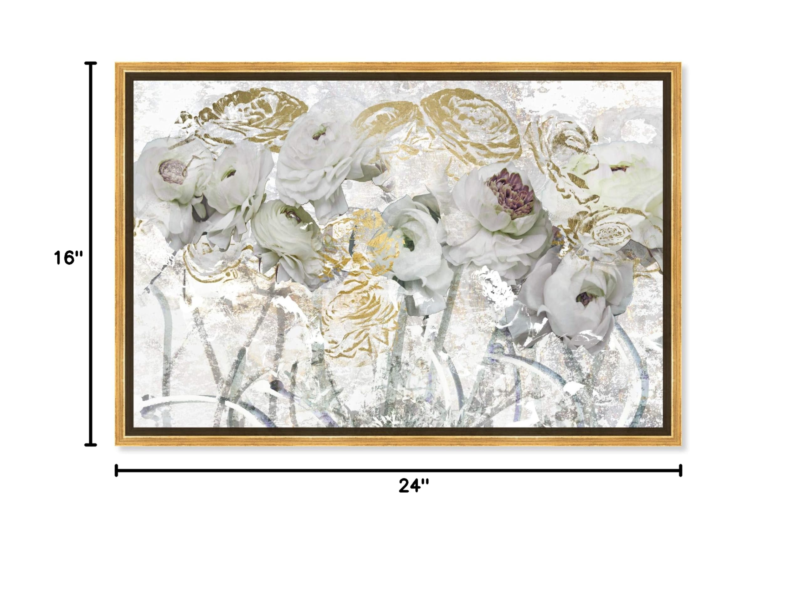 Floral & Botanical Wall Art Framed Canvas Print - 'Guest Brought Florals' Peonies Painting by Oliver Gal Artist Co. | Perfect for Living Room, Bedroom & Office Decor