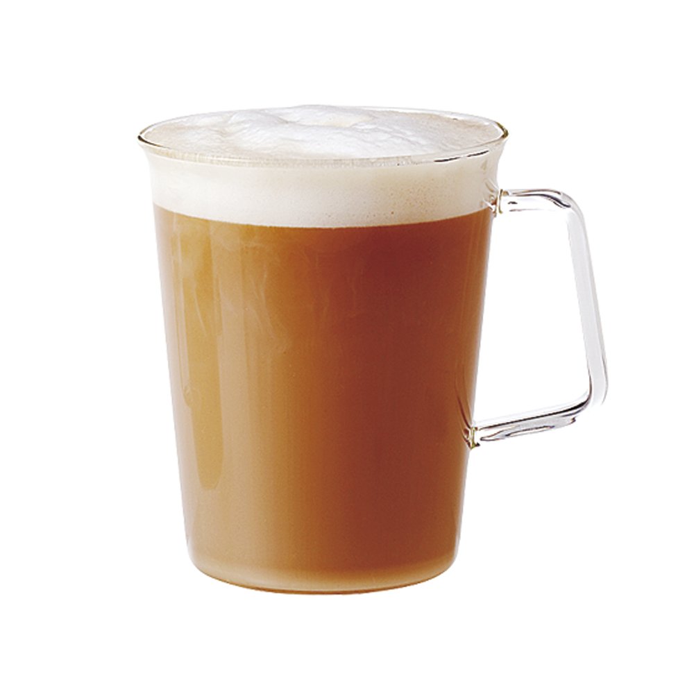 KINTO CAST 8436 Latte Mug - 15.2 oz (430ml) Heat-Resistant Glass Coffee Cup - Microwave & Dishwasher Safe - Perfect for Home, Office & Cafe Use