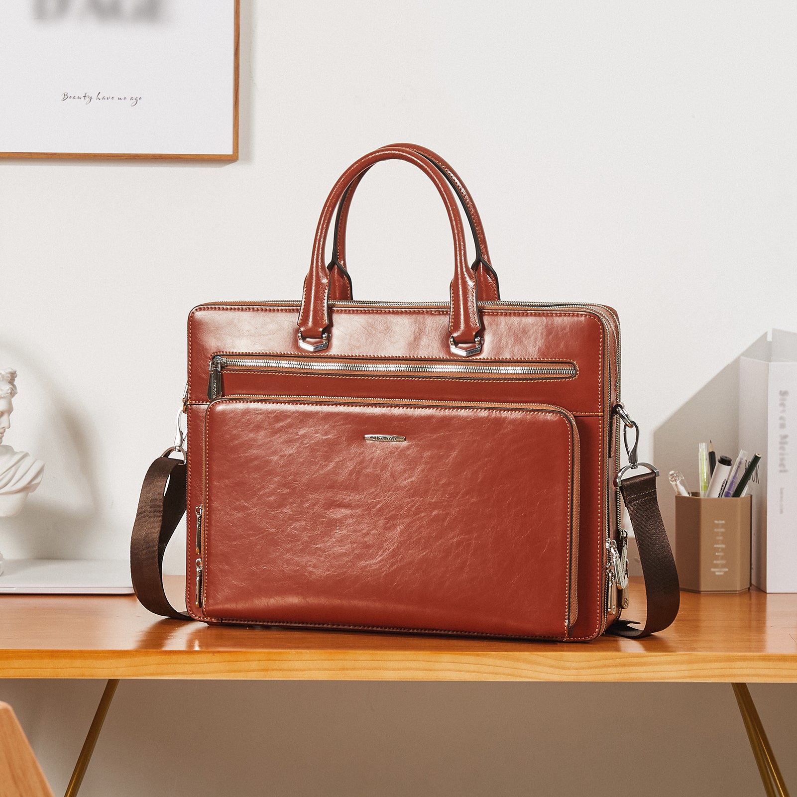Carol 15.6 Inch Laptop Briefcase for Business & Travel - Stylish Professional Laptop Bag with Padded Compartment for MacBook, Notebook - Perfect for Office, Commuting & Business Trips