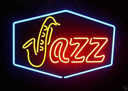 HOLTEEZ 19x15 Inch Saxophone Neon Sign - Jazz Music Beer Bar Pub Decor, Man Cave & Business Lighting, Glass Lamp Light DC196 (Various Sizes) - Perfect for Bars, Pubs, Man Caves & Music Themed Rooms