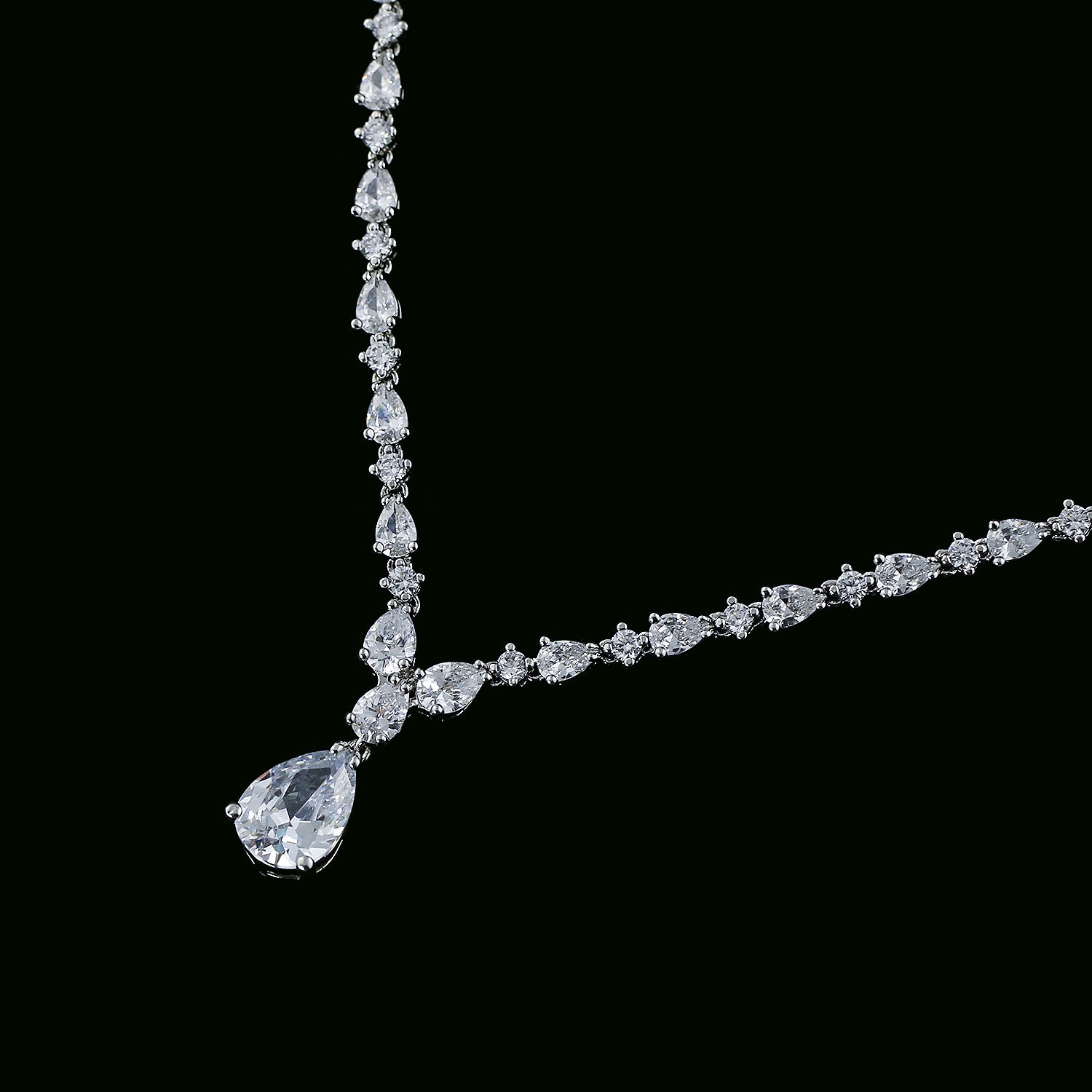 Top Quality Cubic Zirconia Wedding Jewelry Set - Bride Necklace & Earrings CN10152 | Perfect for Bridal Shower, Engagement Party & Wedding Ceremony