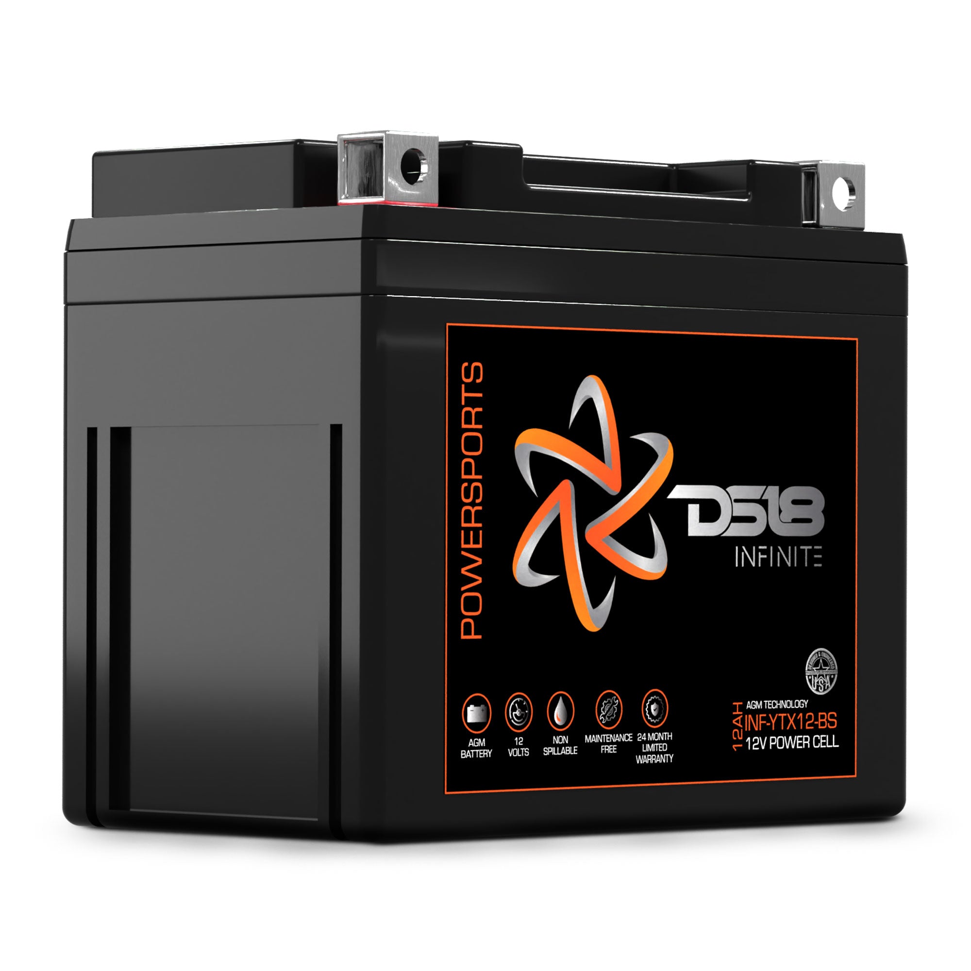 450W 12AH AGM Deep Cycle Battery for ATV, Motorcycle, Golf Cart & Marine - High Performance Power Sports Battery for Reliable Starting & Long-Lasting Power