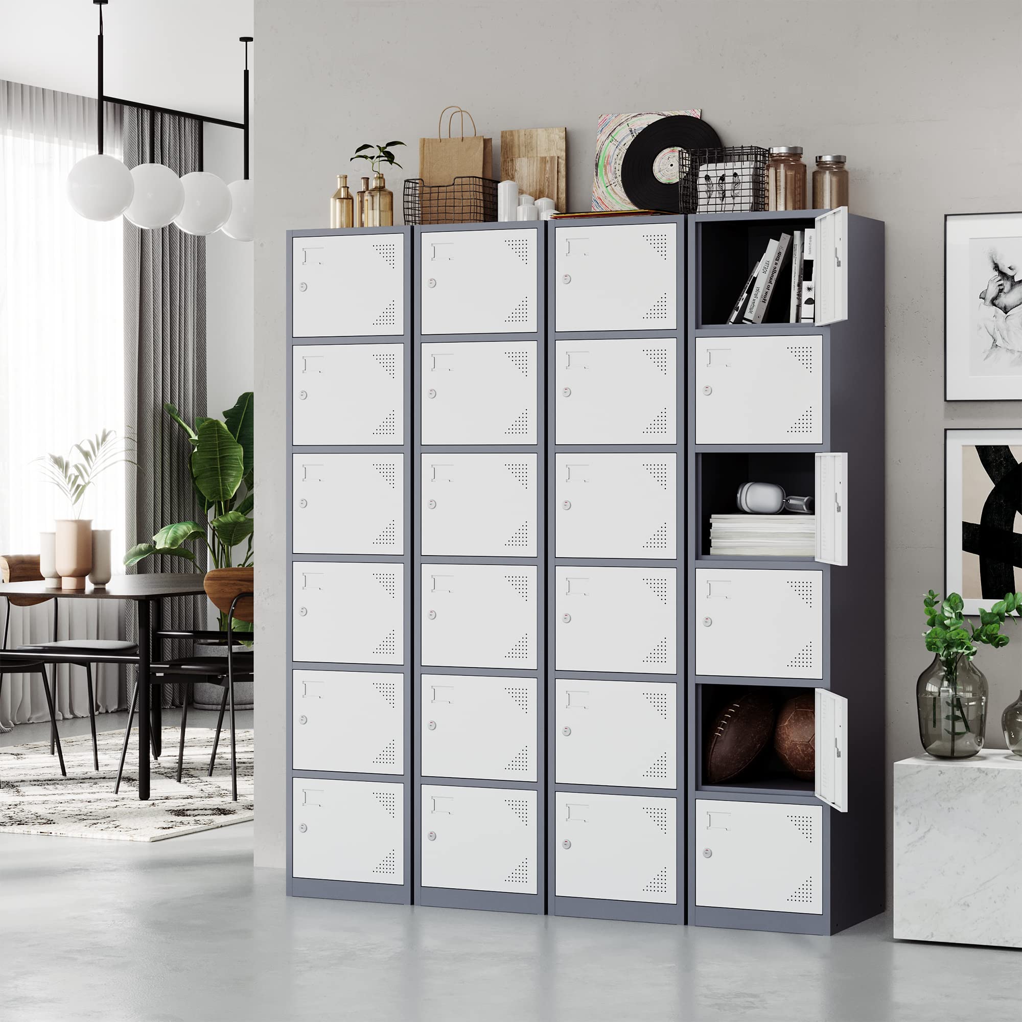 STANI Heavy Duty Metal Locker with Lock - Secure Storage Cabinet for Home, Gym, School & Office - Employee Lockers, Tall Steel Storage for Clothes, Shoes & Equipment