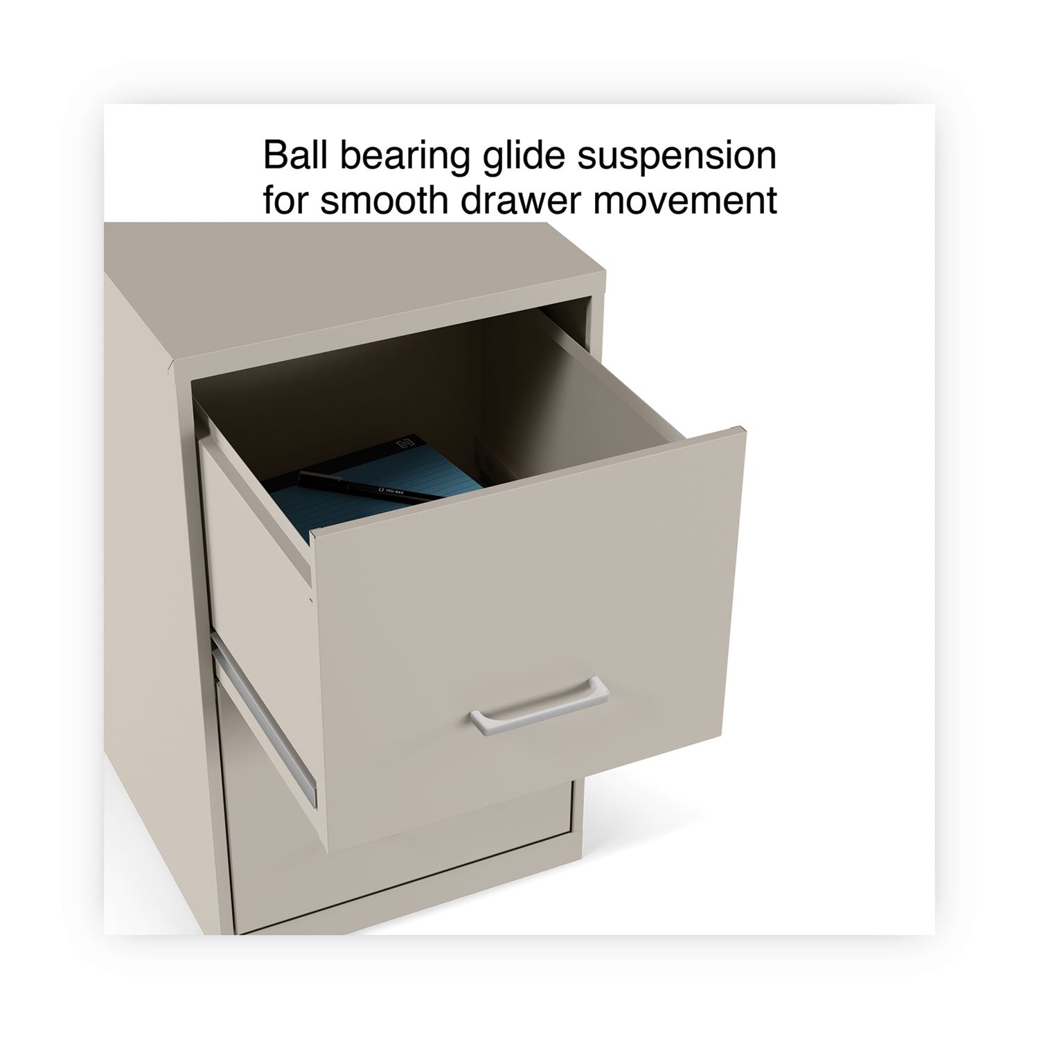 Alera® Soho 2-Drawer Vertical File Cabinet - Letter Size, Putty Finish, 14