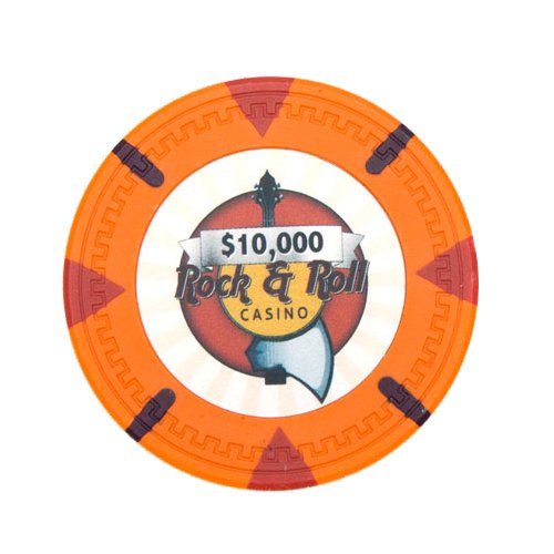 25 Rock & Roll Themed 14g Clay Poker Chips Set - Casino Style Poker Chips for Home Games, Poker Nights & Casino Themed Parties