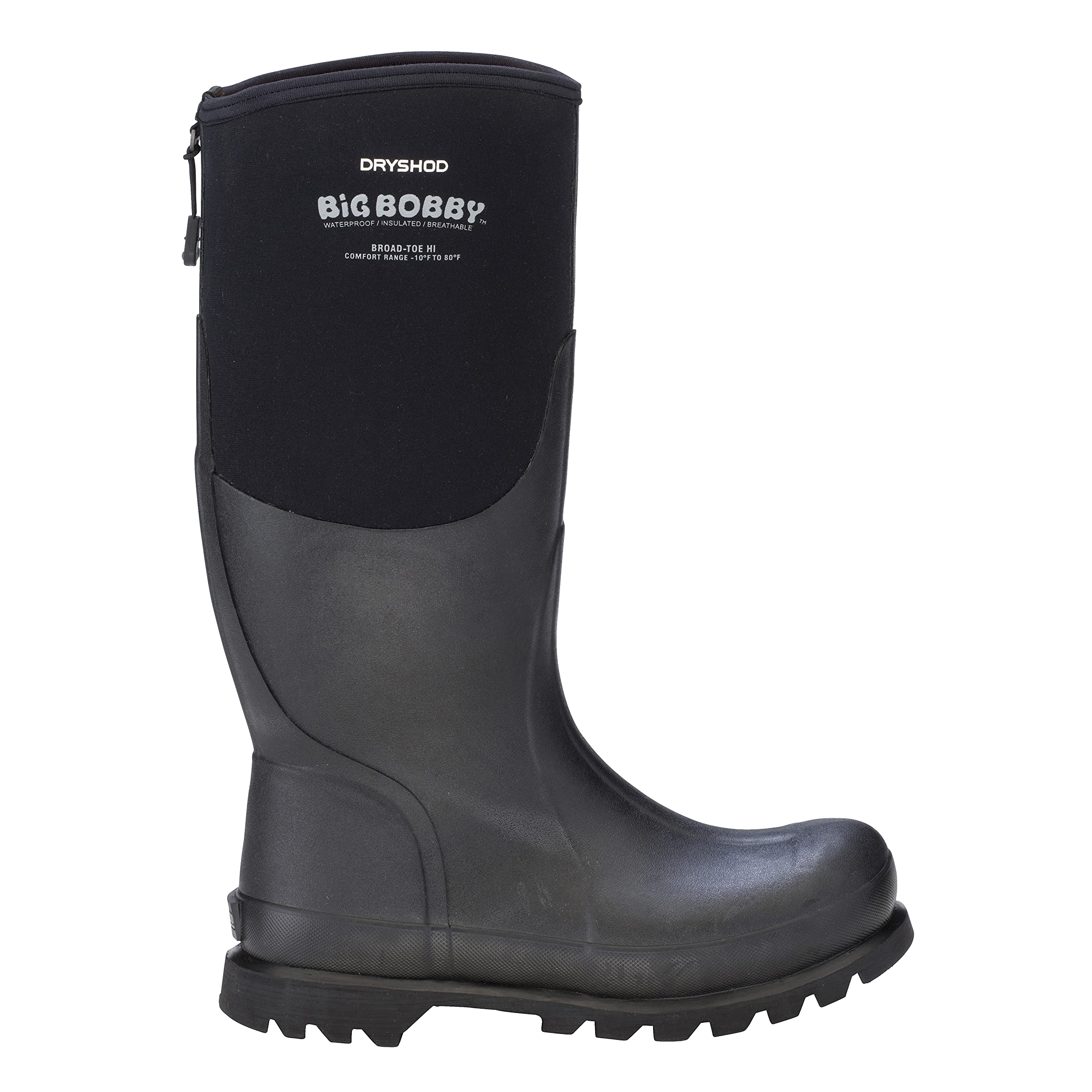 Dryshod Men's Bobby Hi Waterproof Work Boots - Black Safety Shoes for Construction, Hiking & Outdoor Activities
