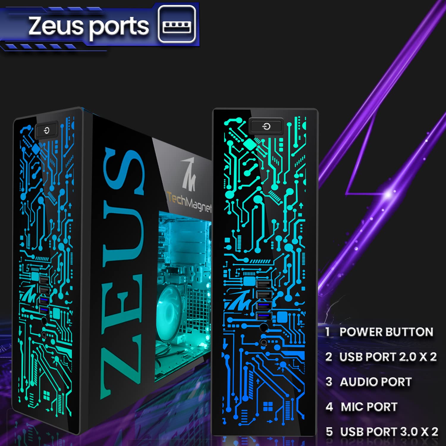 TechMagnet Gaming Desktop PC - Intel i5 6th Gen, Zeus Pro 6, RX 550 GPU, 16GB RAM, 256GB SSD + 2TB HDD, RGB Keyboard & Mouse, Speaker, Headphone, Webcam, Windows 10 Pro (Renewed) - Perfect for Esports, Streaming & Home Office