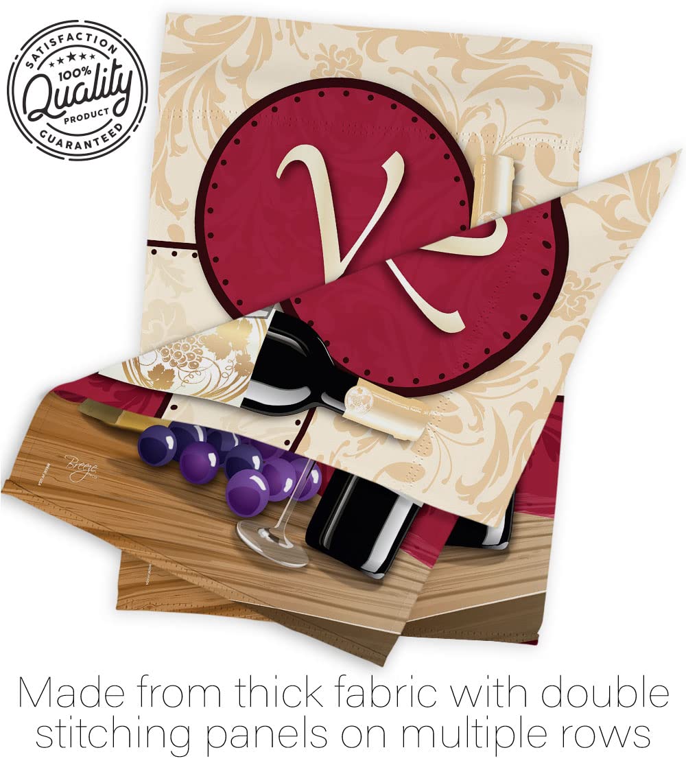 V Initial Happy Hour Wine House Flag Set 28x40