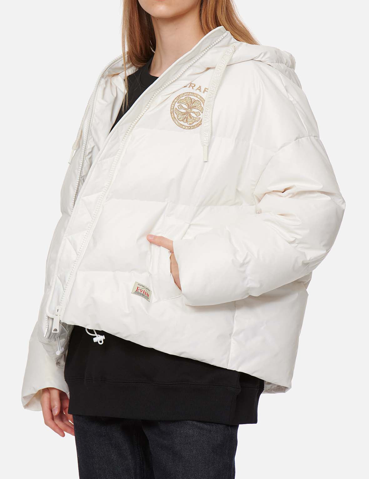 Kamon Embroidered Down Jacket - Lightweight Warm Winter Coat for Women & Men, Waterproof Windproof Puffer Jacket for Outdoor Activities, Hiking & Travel