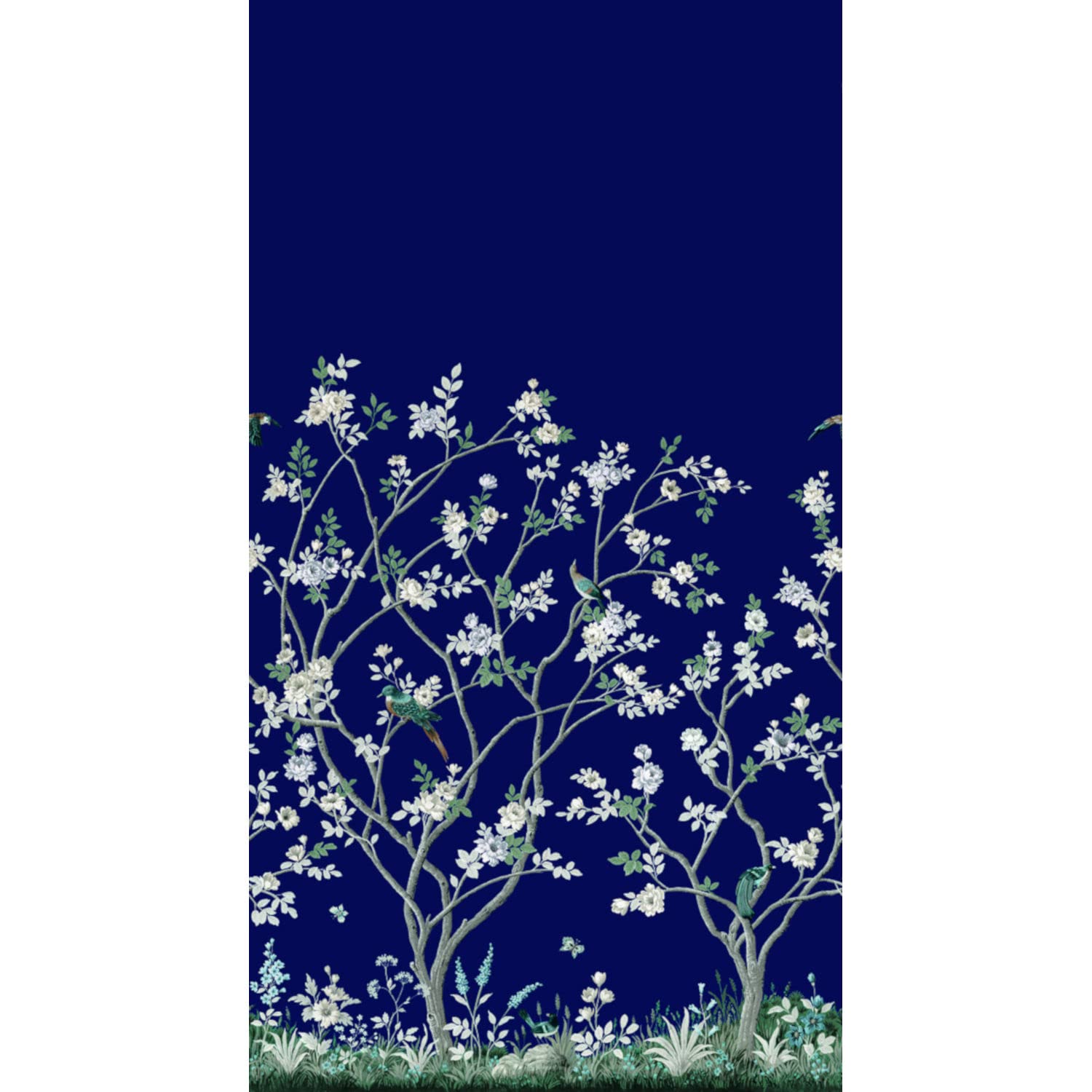 York Wallcoverings MU0315M Lingering Garden Mural Navy - Premium Peel & Stick Wallpaper for Living Room, Bedroom, Nursery Decor