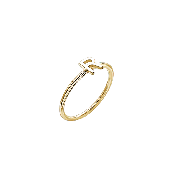 Amare Wear Initial Stackable Rings 14K Gold - Personalized Name Rings for Women, Dainty Layering Rings, Minimalist Jewelry Gift | Perfect for Everyday Wear, Stacking & Special Occasions