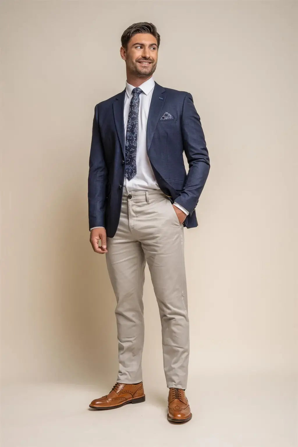 Cavani Men's Dakota Slate Chino Pants - Classic Slim Fit Stretch Comfort Dress Pants for Office, Business Casual & Formal Wear