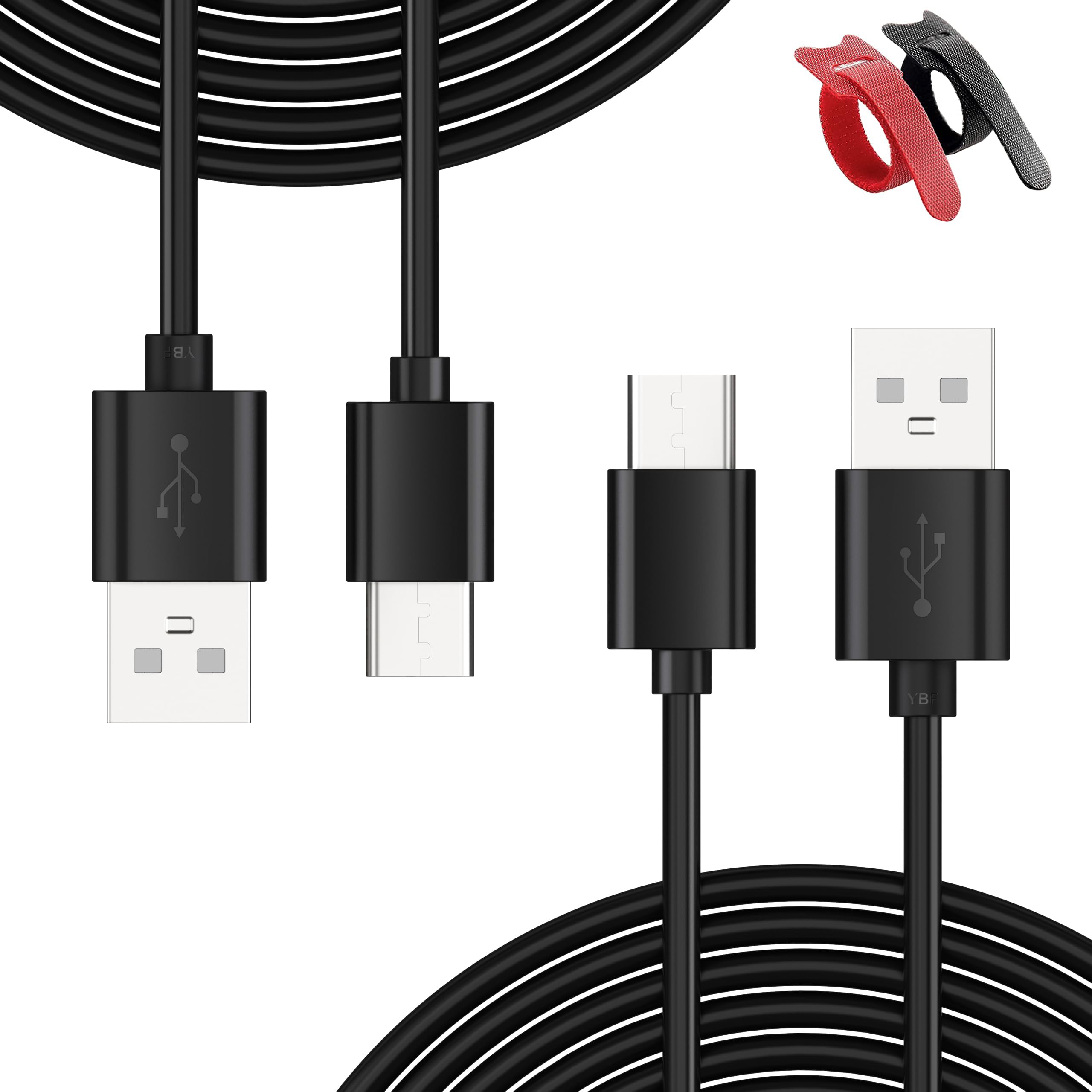 2 Pack 10FT Fast Charging Cable for PS5/Xbox/Switch - Gaming Controller Charger Cord for Playstation Portal, Xbox Series X/S, Nintendo Switch Pro/Lite - Perfect for Long Gaming Sessions