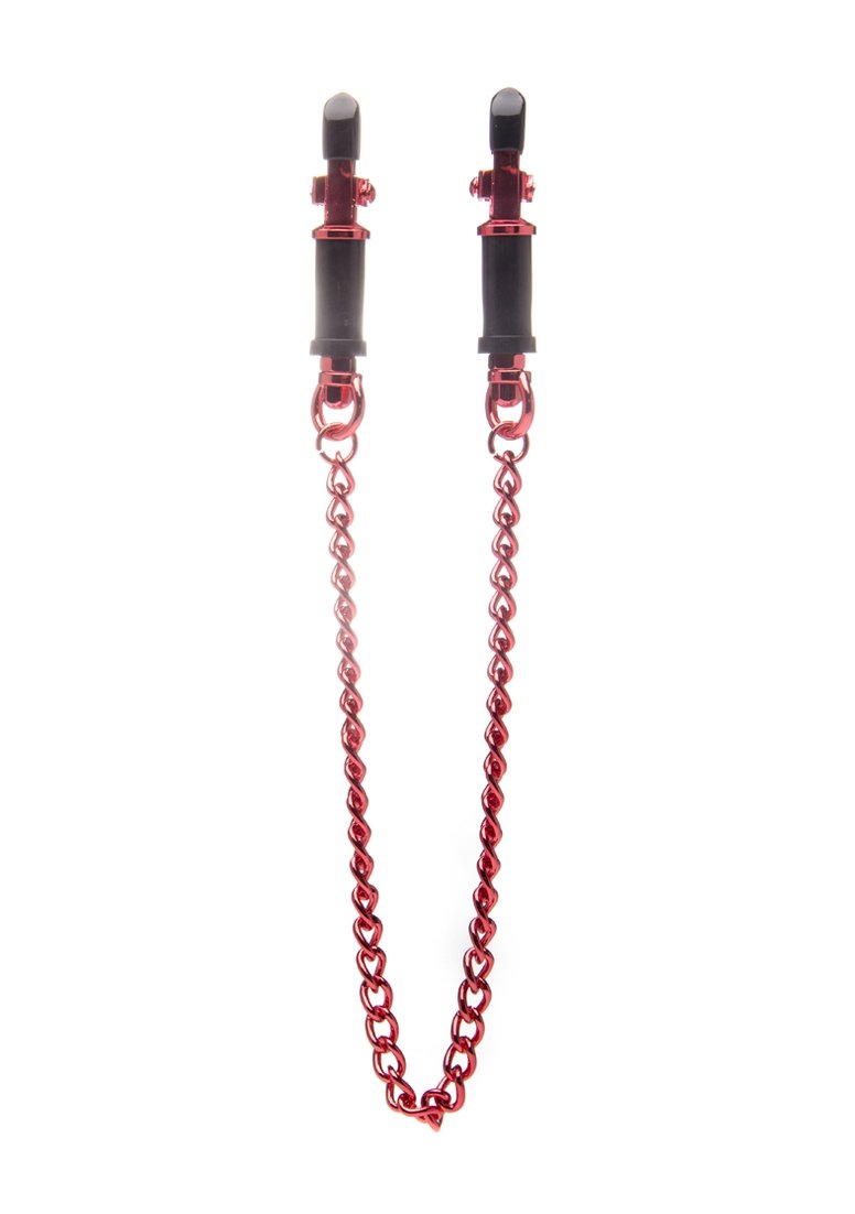Premium Red Nipple Clamps for Sensual Play - Adjustable BDSM Accessories for Couples & Adult Play - Perfect for Roleplay, Spice Up Your Intimate Moments & BDSM Scenes