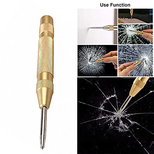 Automatic Spring Loaded Center Punch Tool - Precision Marking for Drill Bits & Holesaws (Black) | Perfect for Woodworking, Metalworking & DIY Projects