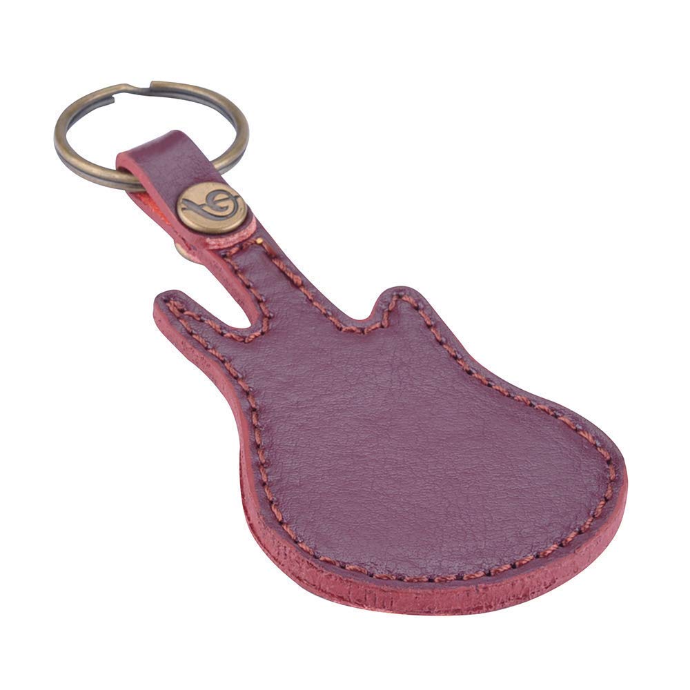 Premium Leather Guitar Pick Holder Keychain - Compact Plectrum Case with 5 Guitar Picks Included (Coffee Brown) - Perfect for Musicians, Guitarists & Travel Accessories