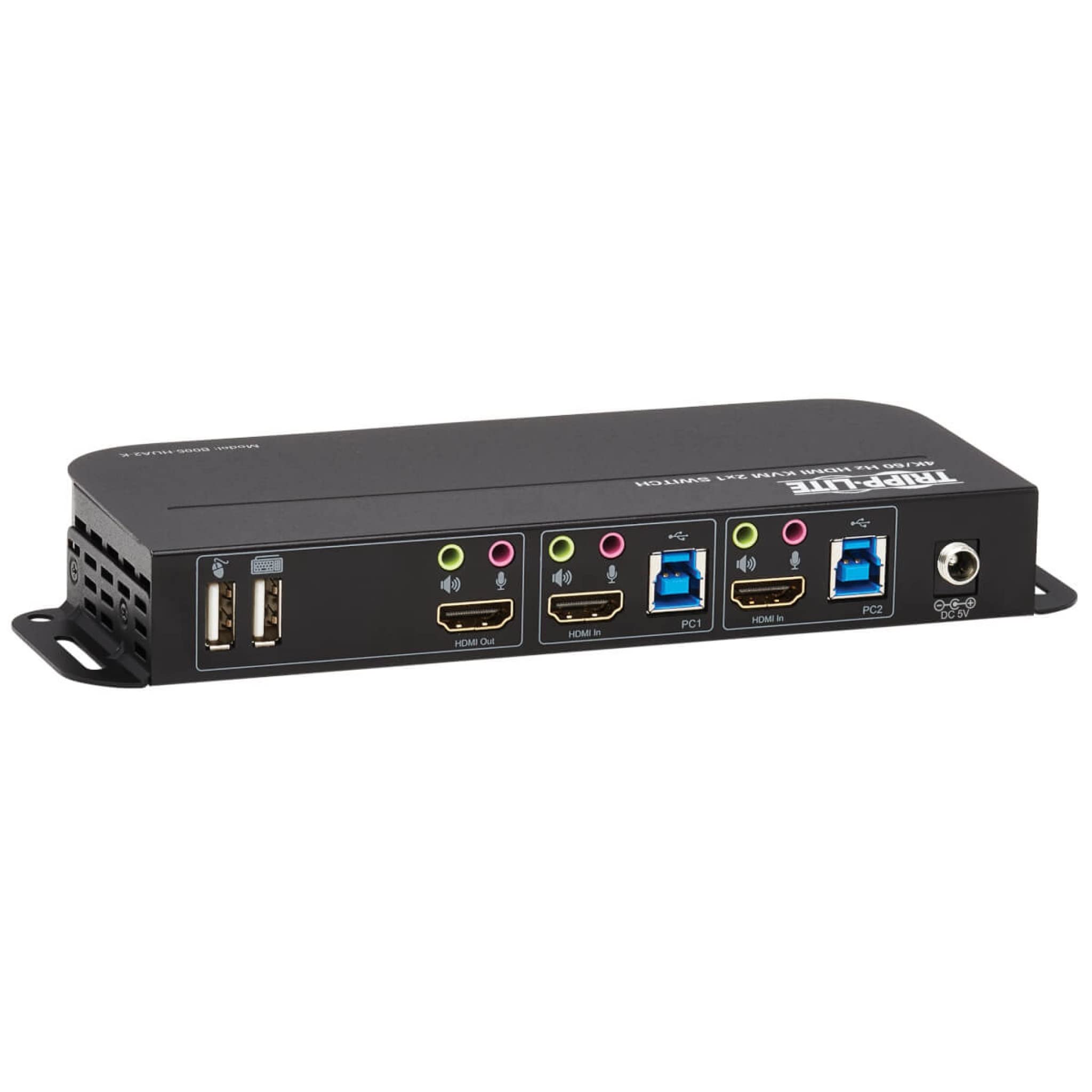 Tripp Lite B005-HUA2-K 2-Port HDMI USB KVM Switch - 4K 60Hz HDR HDCP 2.2 - Dual Monitor & USB 3.0 Sharing for Home Office & Gaming Setup