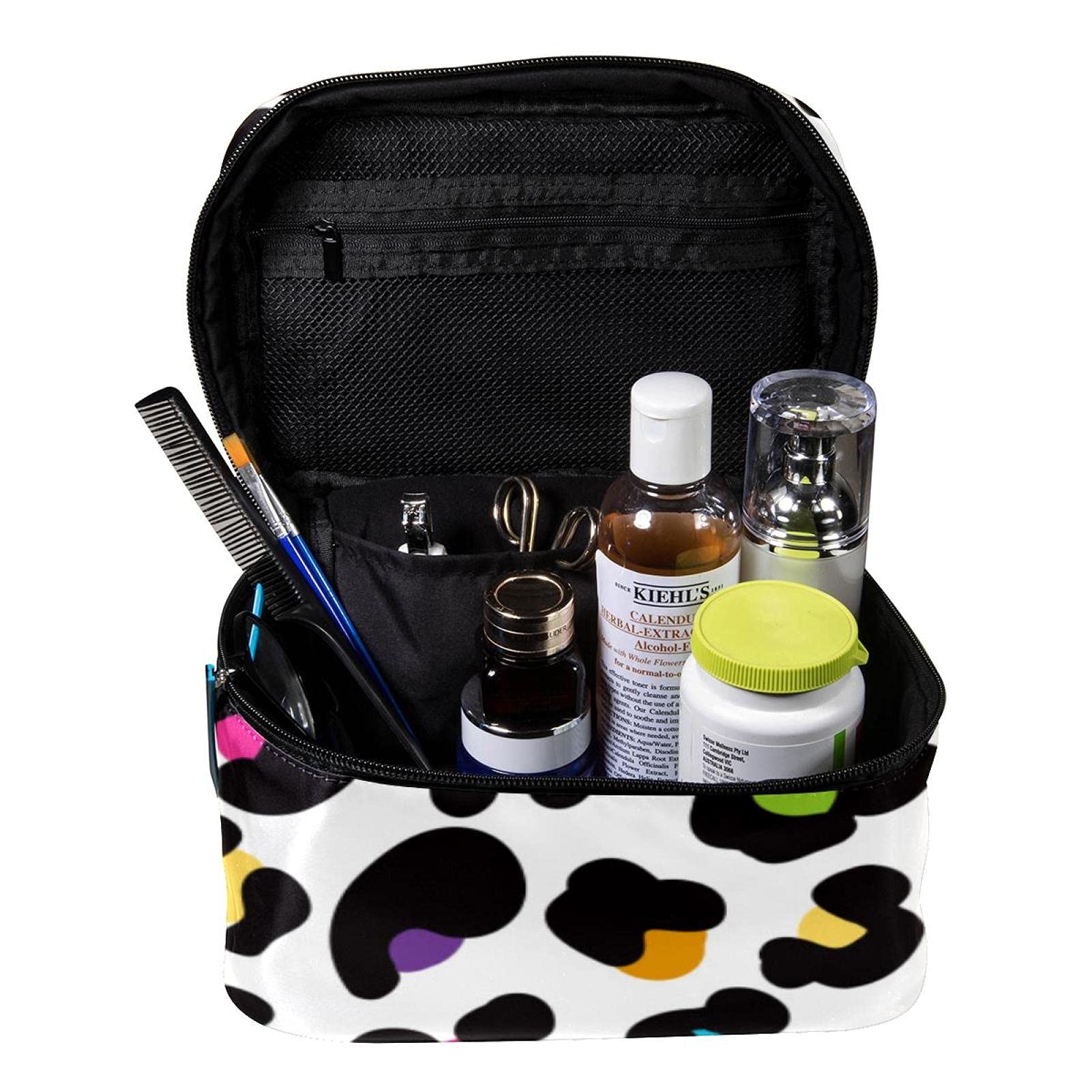 Stylish Cheetah Print Large Travel Makeup Bag - Waterproof Cosmetic Organizer with Zipper for Women & Girls | Perfect for Vacation, Gym, and Daily Essentials Storage