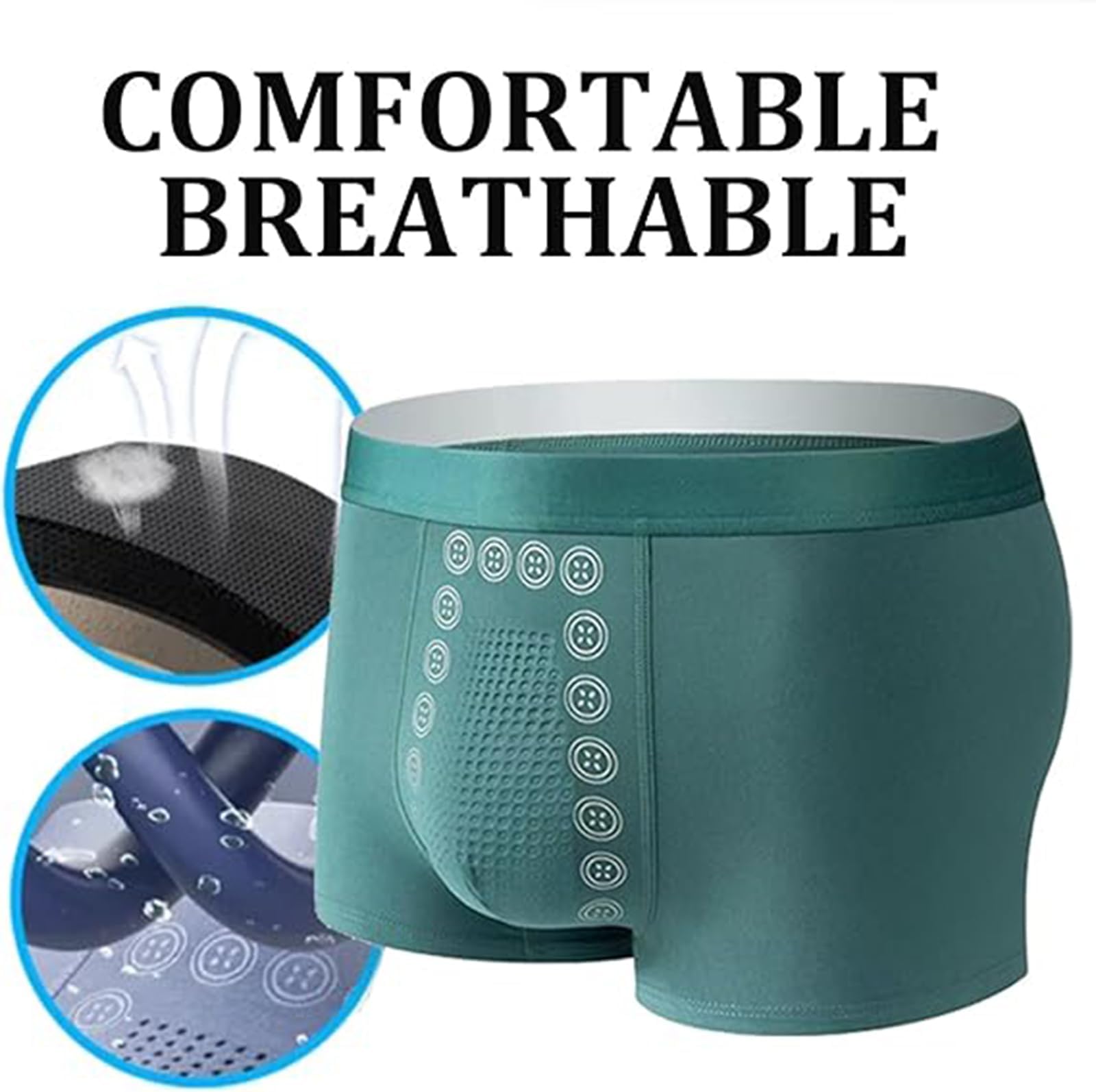 Magnetic Therapy Boxer Briefs for Men - Massage & Energetic Underwear with Health Benefits - Perfect for Daily Wear, Sports & Pain Relief