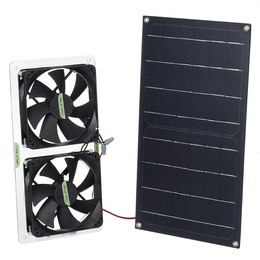 100W Solar Powered Exhaust Fan Kit - IP65 Waterproof Outdoor Solar Ventilator for Greenhouse, Chicken Coop, Shed & Pet House - Solar Panel Fan with Durable Design for Cooling & Ventilation