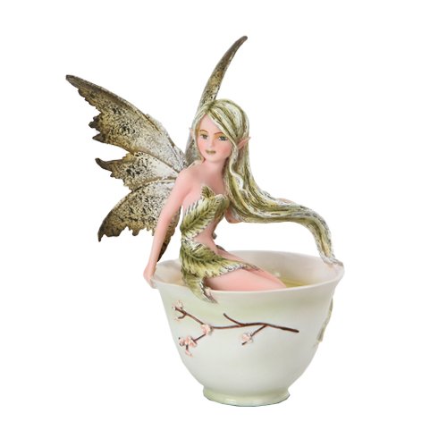 GiftImpact Amy Brown Fantasy Art Afternoon Tea Time Collection - I Need Coffee Mug, Faery Tea Cup & Fairies Statue (Green Tea) | Whimsical Fairy-Themed Tea Set for Home Decor, Gift Giving & Fantasy Lovers