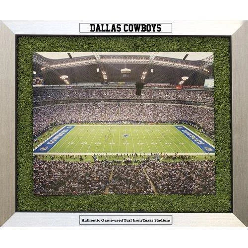 Authentic Dallas Cowboys Texas Stadium Game Used Turf Framed 20x24 Photo with COA - Perfect for Sports Memorabilia Collectors and Man Cave Decor