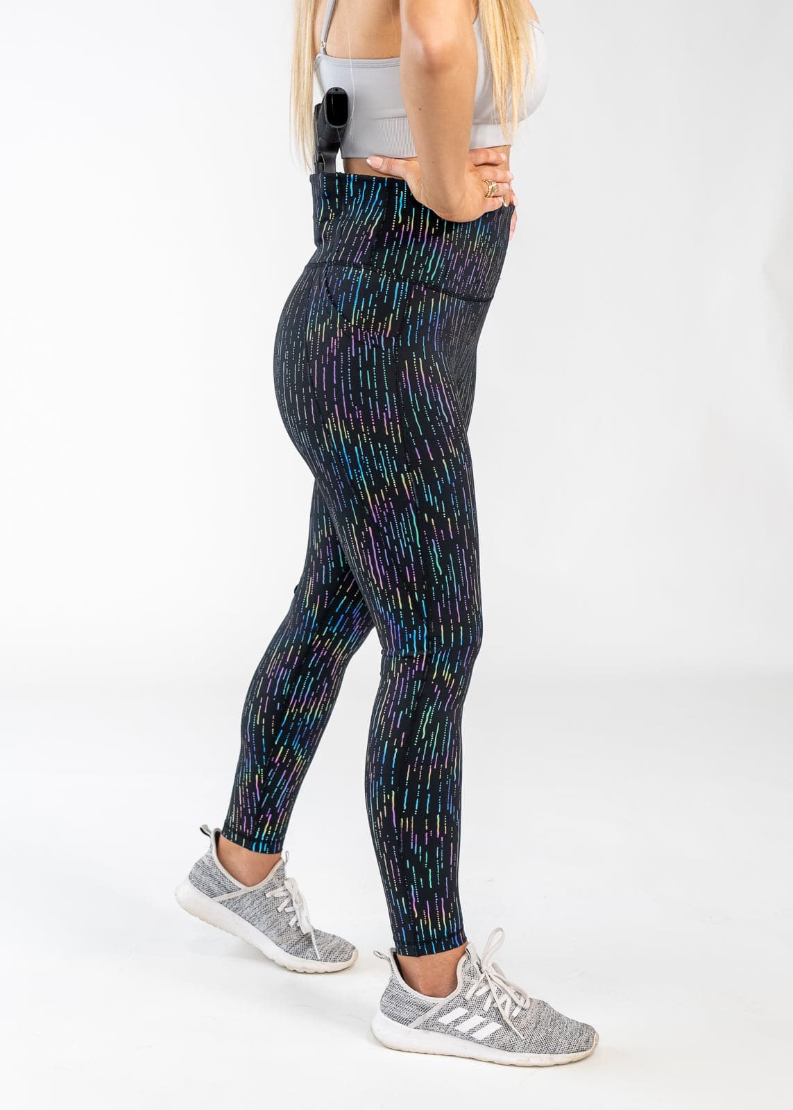 Concealed Carry Leggings with Hidden Pockets - Holographic Rain-Resistant Yoga Pants for Women | Perfect for Gym, Running & Everyday Wear