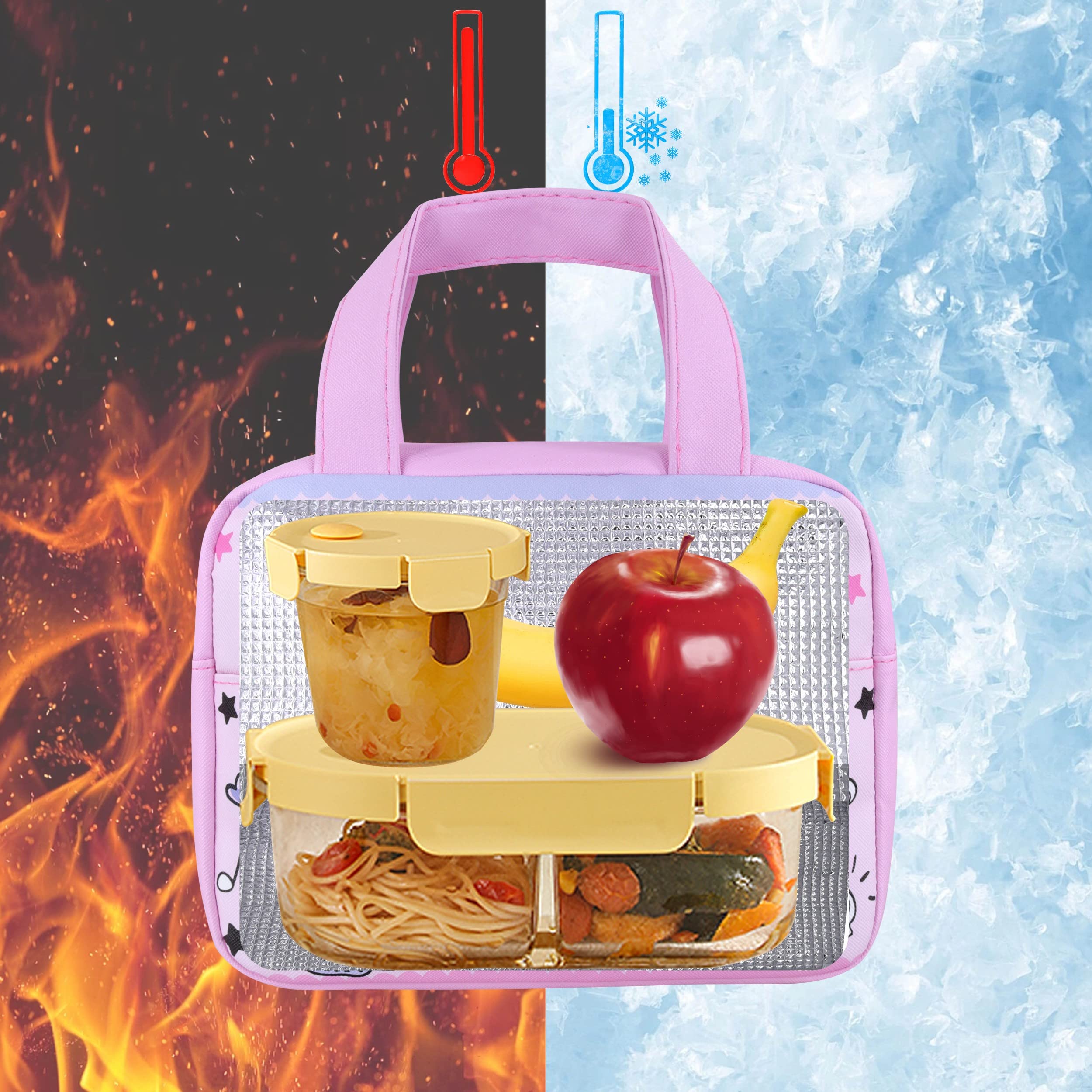 Kuromi Anime Insulated Lunch Box for School, Work, Travel & Picnic - Reusable Thermal Food Container for Girls & Boys - Perfect for Daily Use, Office Lunch, Outdoor Activities & Kids Meals