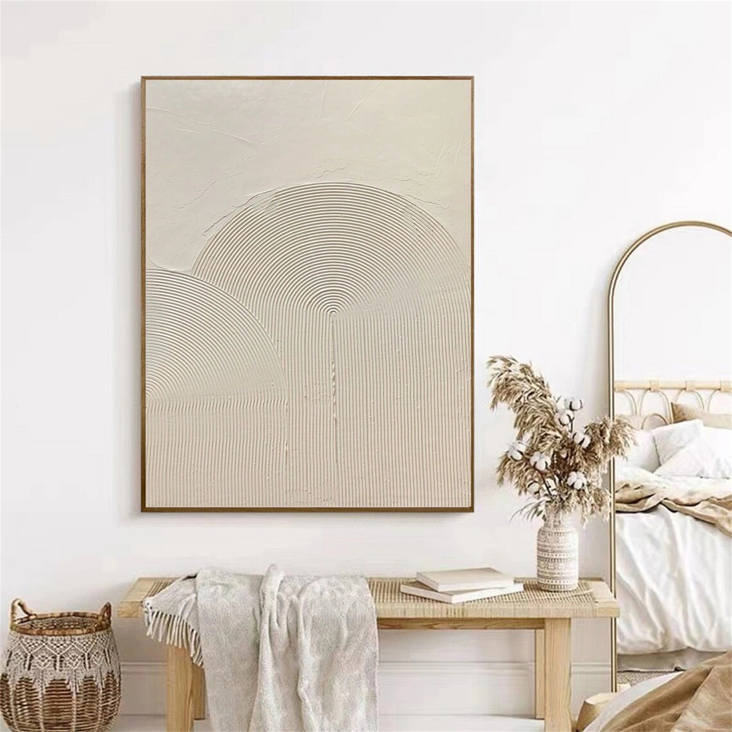 Beige & Brown Abstract Art Print #BB082 - Modern Wall Decor for Living Room, Bedroom & Office