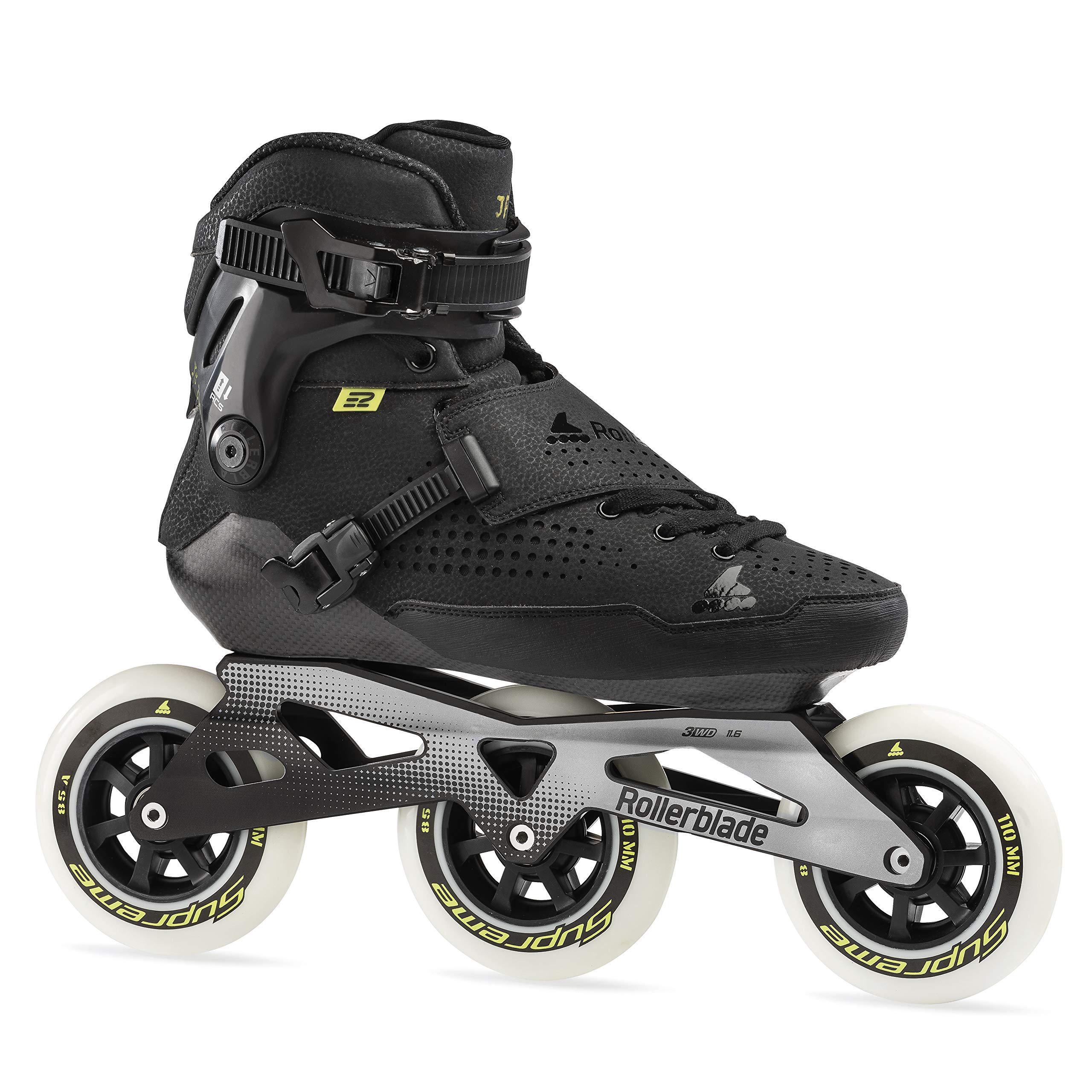 Rollerblade E2 110 Unisex Adult Fitness Inline Skates - Black | High-Performance Wheels for Smooth Ride | Perfect for Outdoor Exercise, Fitness Training & Recreational Skating