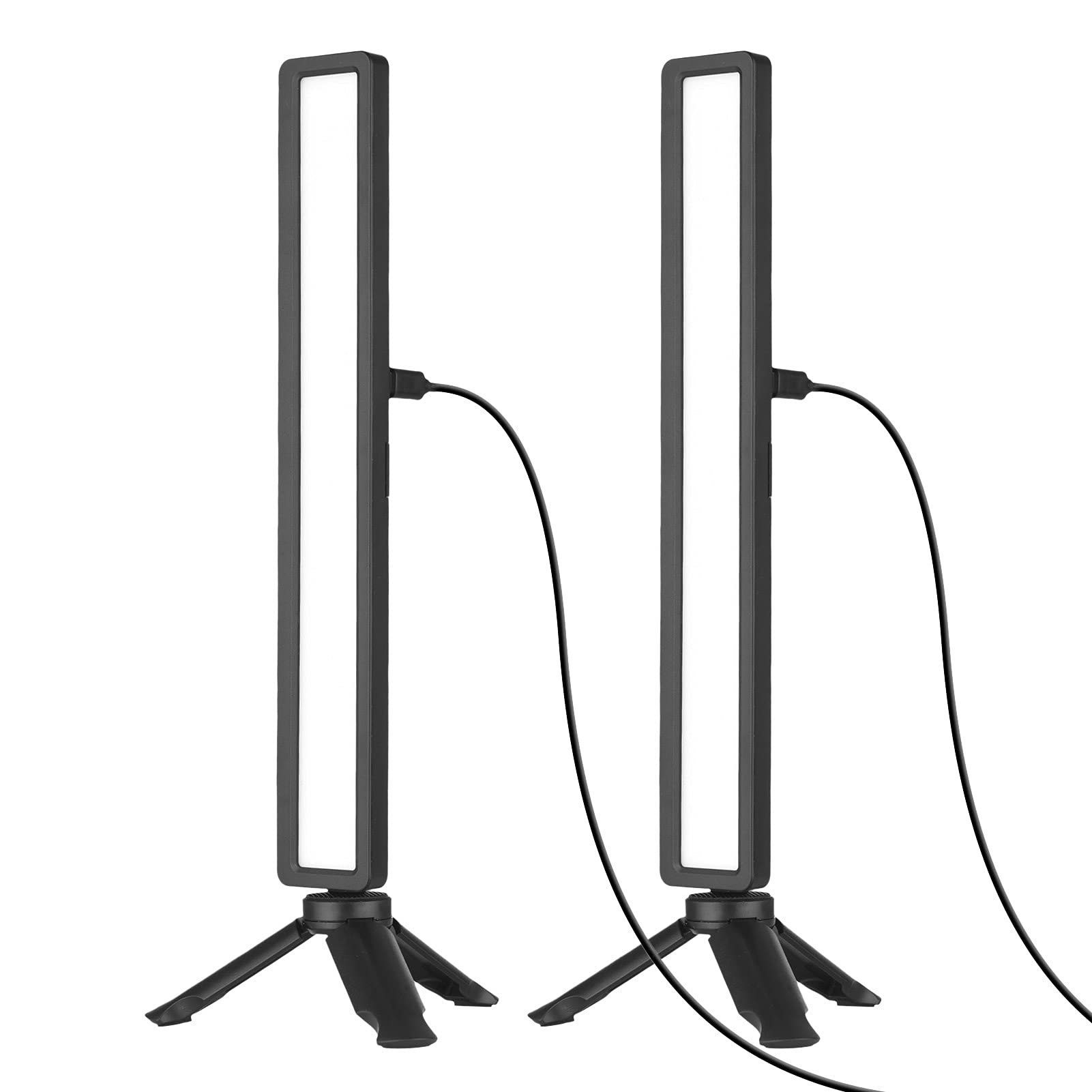 Andoer 2-Pack USB LED Video Light with Tripod Stand & Screen Clamp - Adjustable 3 Color Temperature for Zoom Meetings, YouTube Streaming, TikTok Videos & Photography (White/Warm/Cool Light) - Perfect for Home Office, Studio & Content Creation