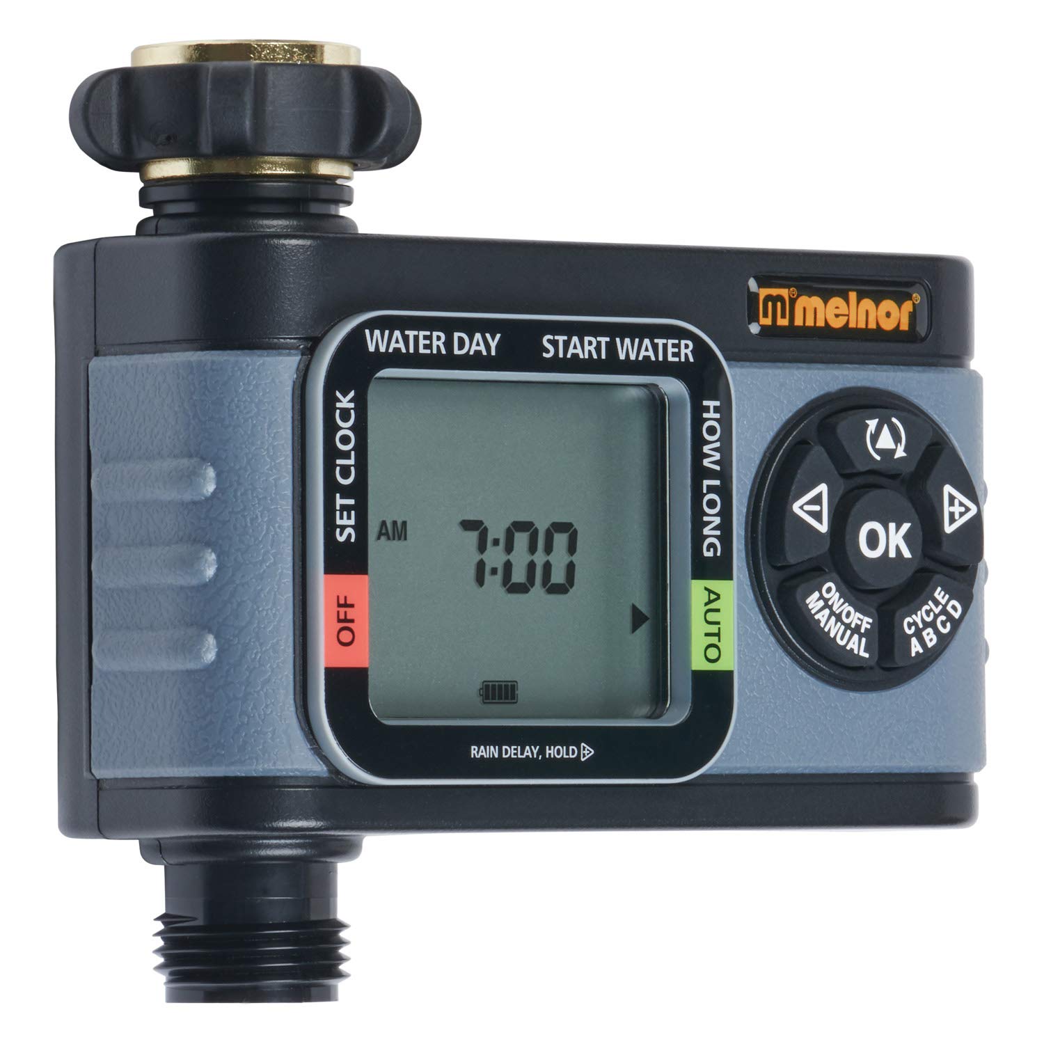 Melnor 65099-AMZ HydroLogic 1-Zone Digital Water Timer with Moisture Sensor - Smart Irrigation Controller for Garden, Lawn & Plants - Automatic Watering System for Efficient Gardening