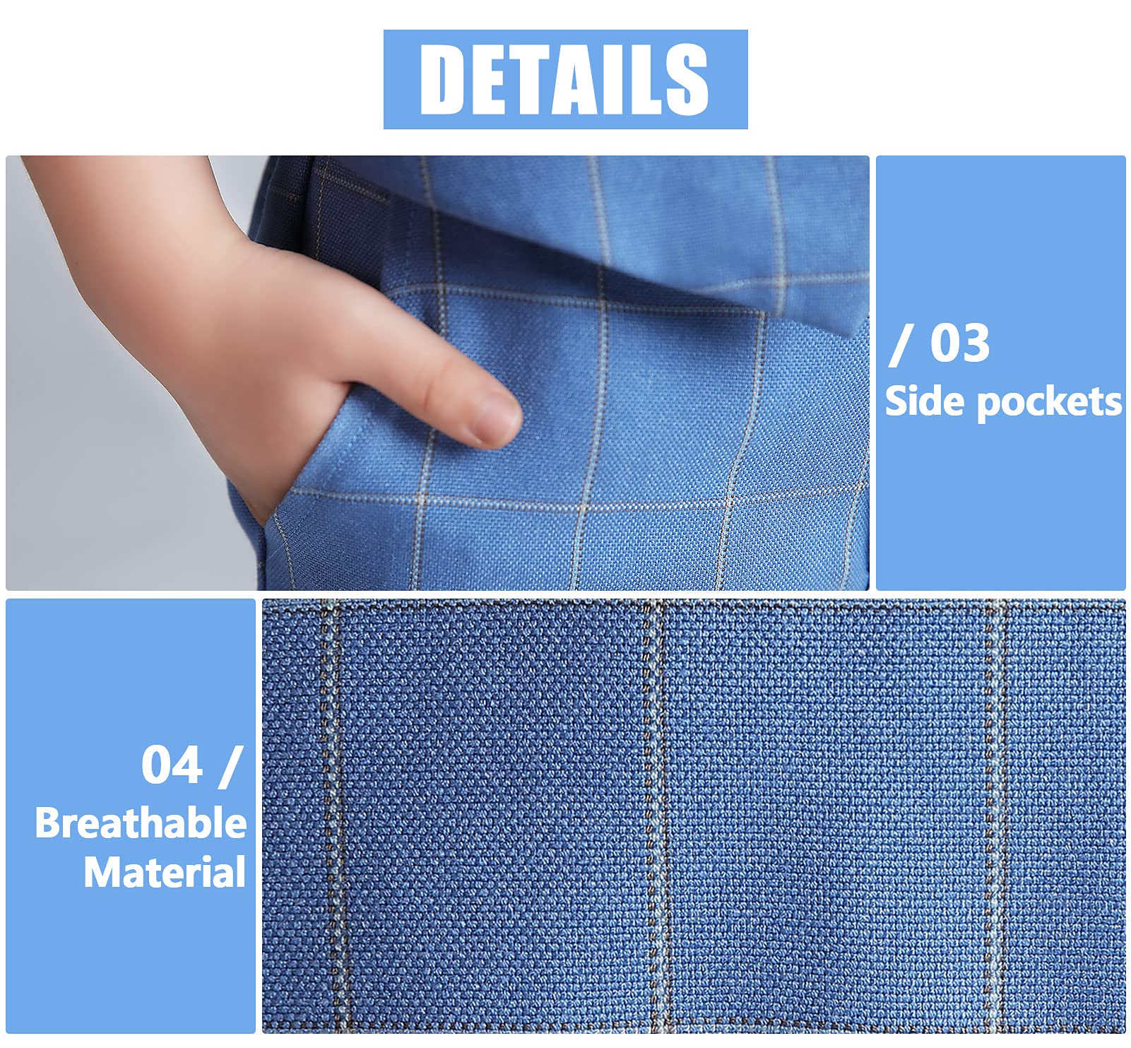 Boys Formal Suit Set - Short Sleeve Dress Shirt with Pants, Shorts, Vest, Suspenders & Tie | Wedding, Party & Special Occasion Outfit