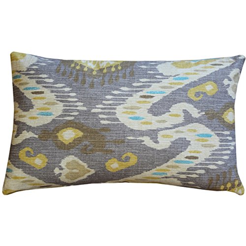 Stylish Gray Ikat Throw Pillow 12x20 - Perfect for Sofa, Bed & Home Décor - Soft Accent Cushion for Living Room, Bedroom & Office