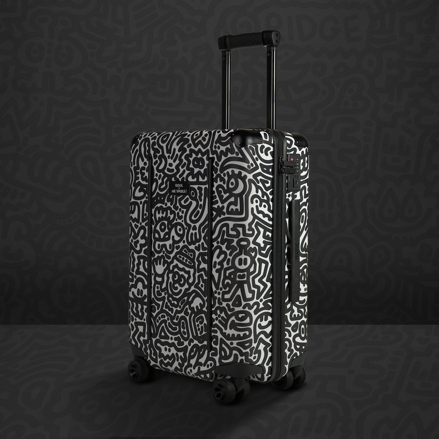 The Ridge Carry On Mr Doodle Limited Edition Travel Backpack - Lightweight Durable Luggage for Business & Weekend Trips - Perfect for Airplane, Commuting & Urban Adventures