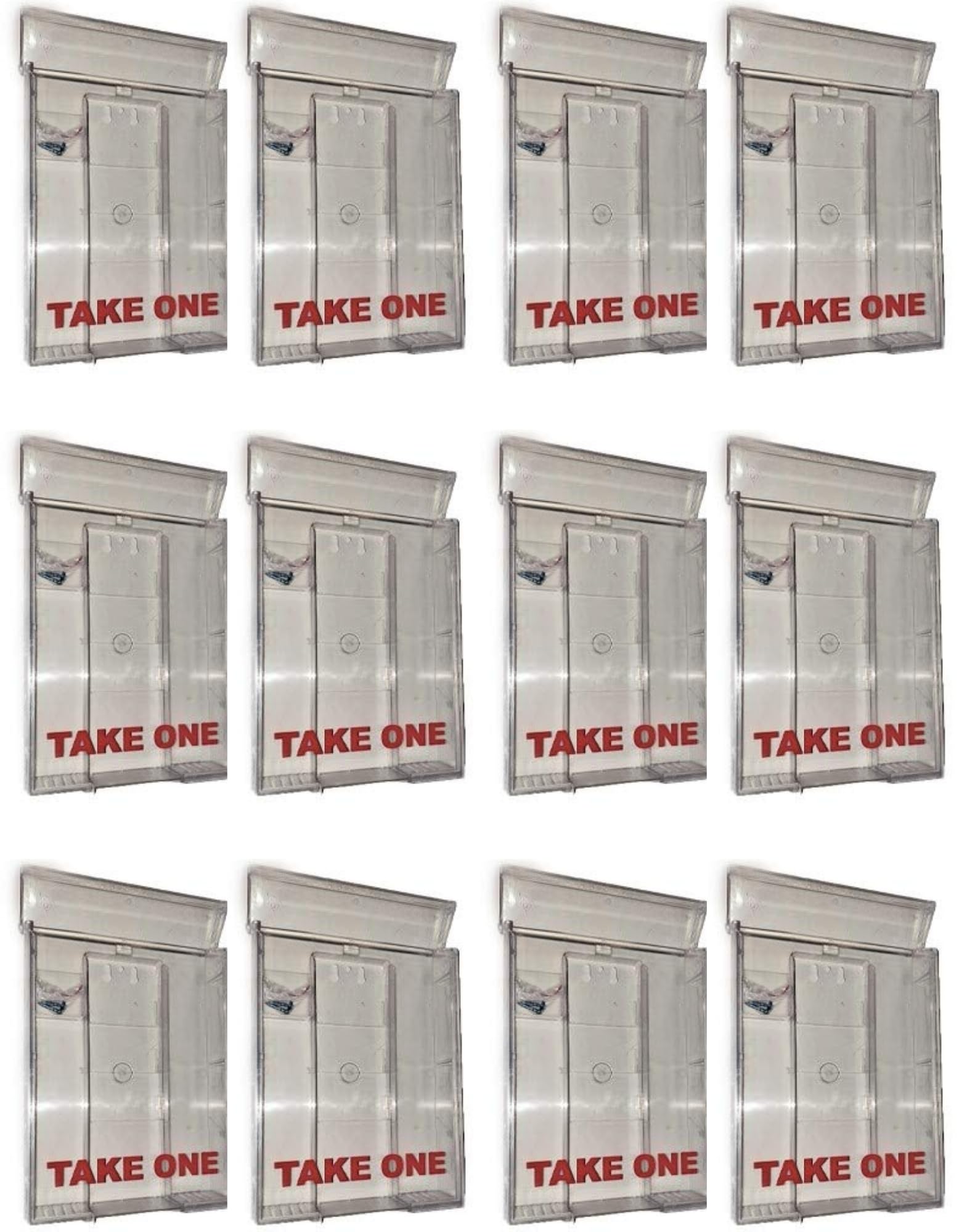 12 Pack Clear Snap Shut Brochure Holders - Durable Plastic Flyer Display Box for Retail Stores, Restaurants & Events (White, Outdoor Use) - Bulk Wholesale Savings for Business & Office Organization