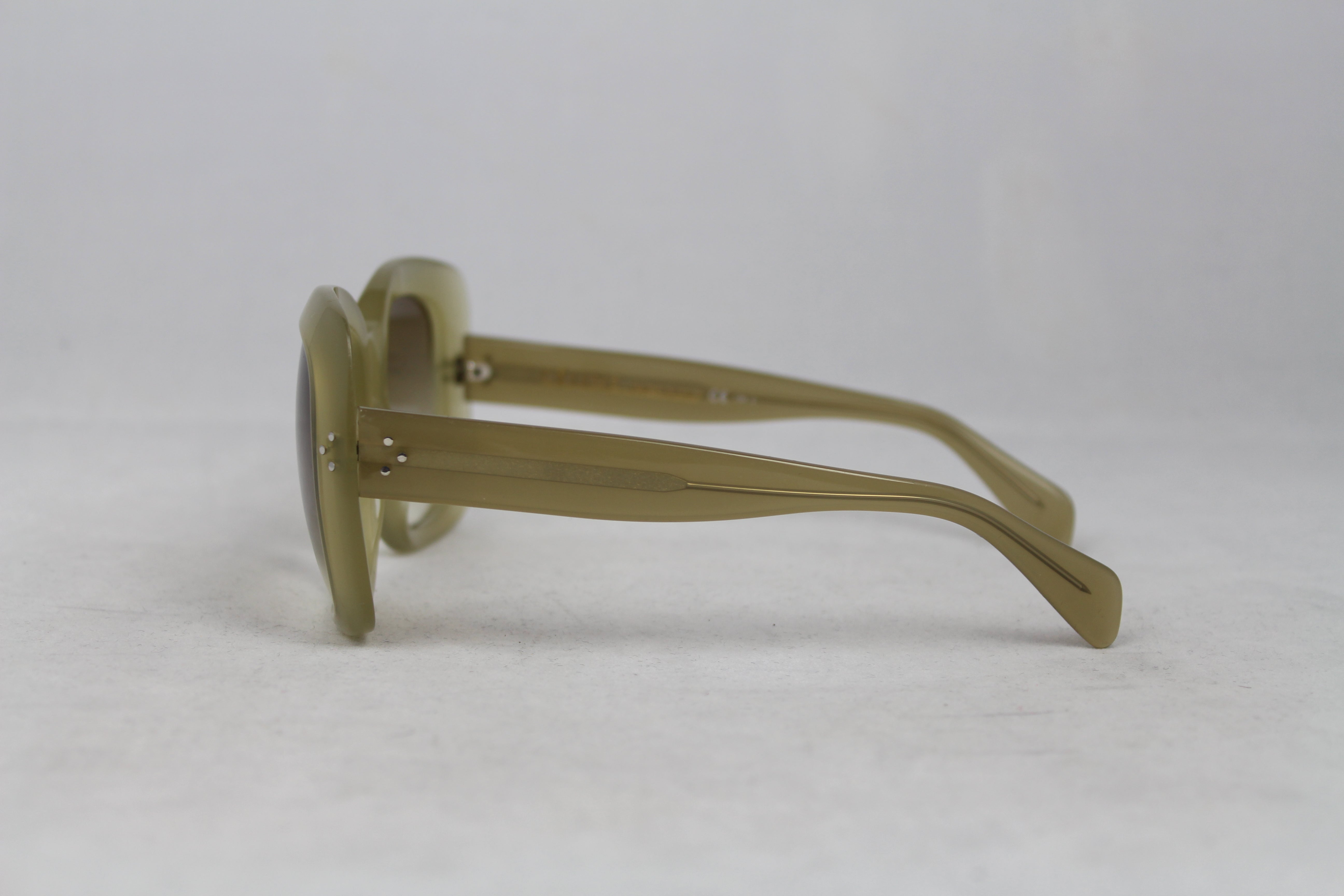Celine Square Acetate Sunglasses in Green - Stylish & UV Protection for Outdoor Activities & Fashion