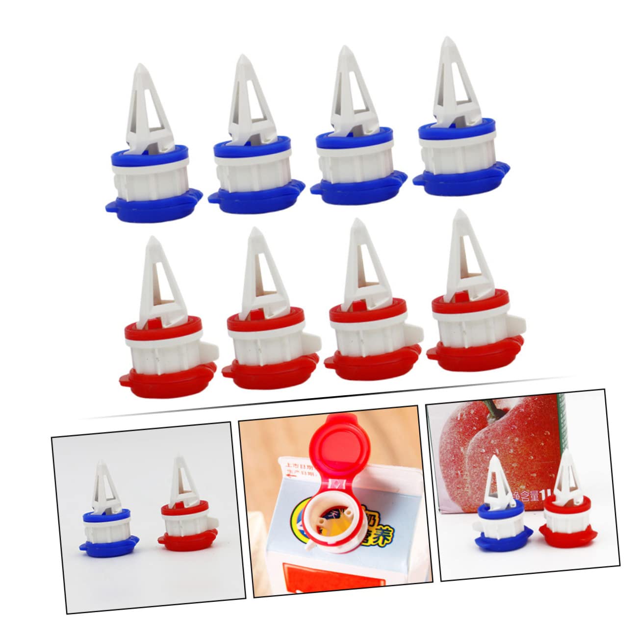 BESTonZON 8-Pack Milk Carton Pourers - Leak-Proof Drink Spouts & Liquid Flow Dividers for Kitchen, Coffee, Tea, Juice - Essential for Fresh Beverage Storage & Serving