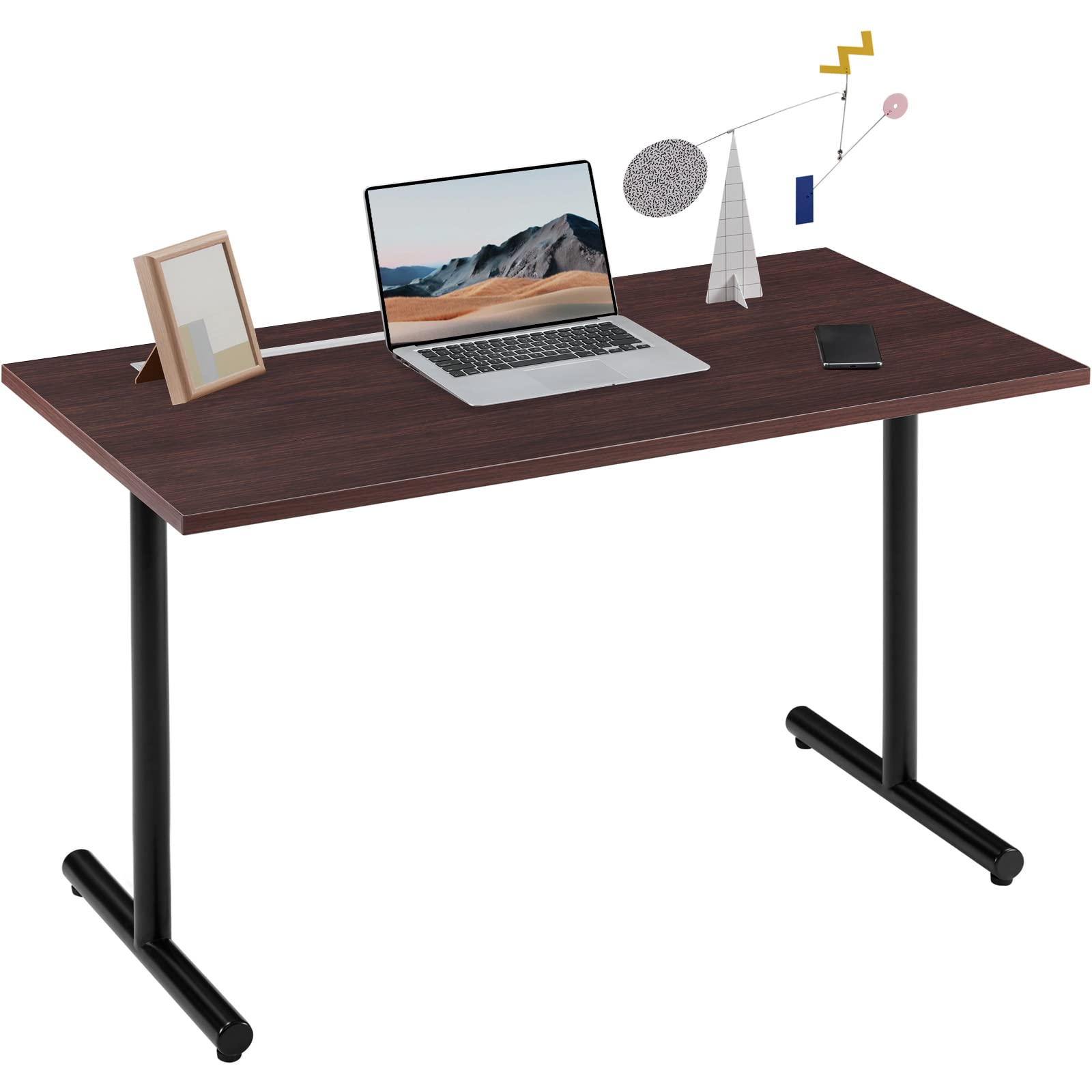 Sunon 48 x 24 Inch Solid Wood Computer Desk - Dark Oak Home Office Desk with Sturdy Construction | Perfect for Remote Work, Gaming & Study Spaces
